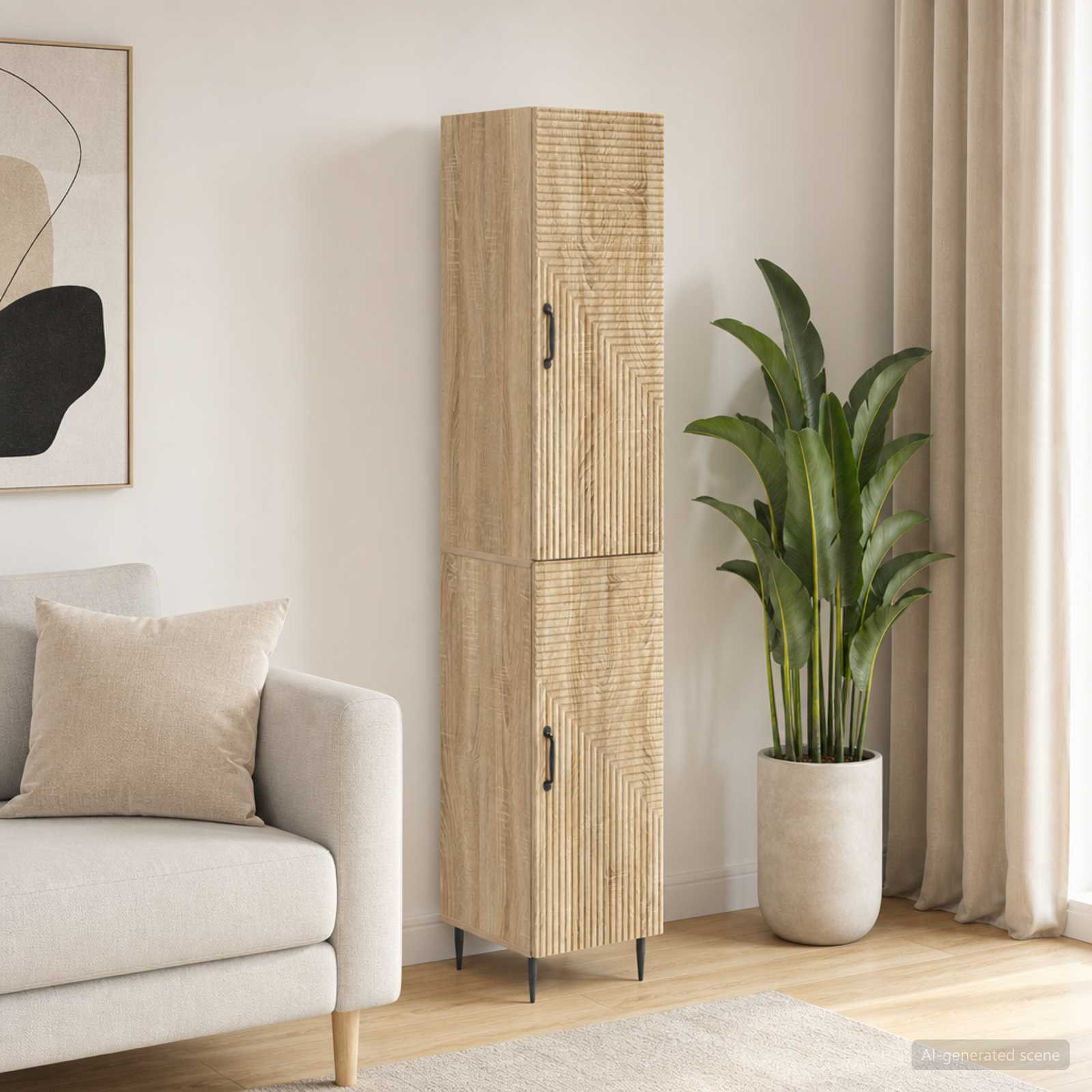 vidaXL Schrankset 2 pcs Sonoma-Eiche 33 x 34,5 x 89,5 cm Holzwerkstoff