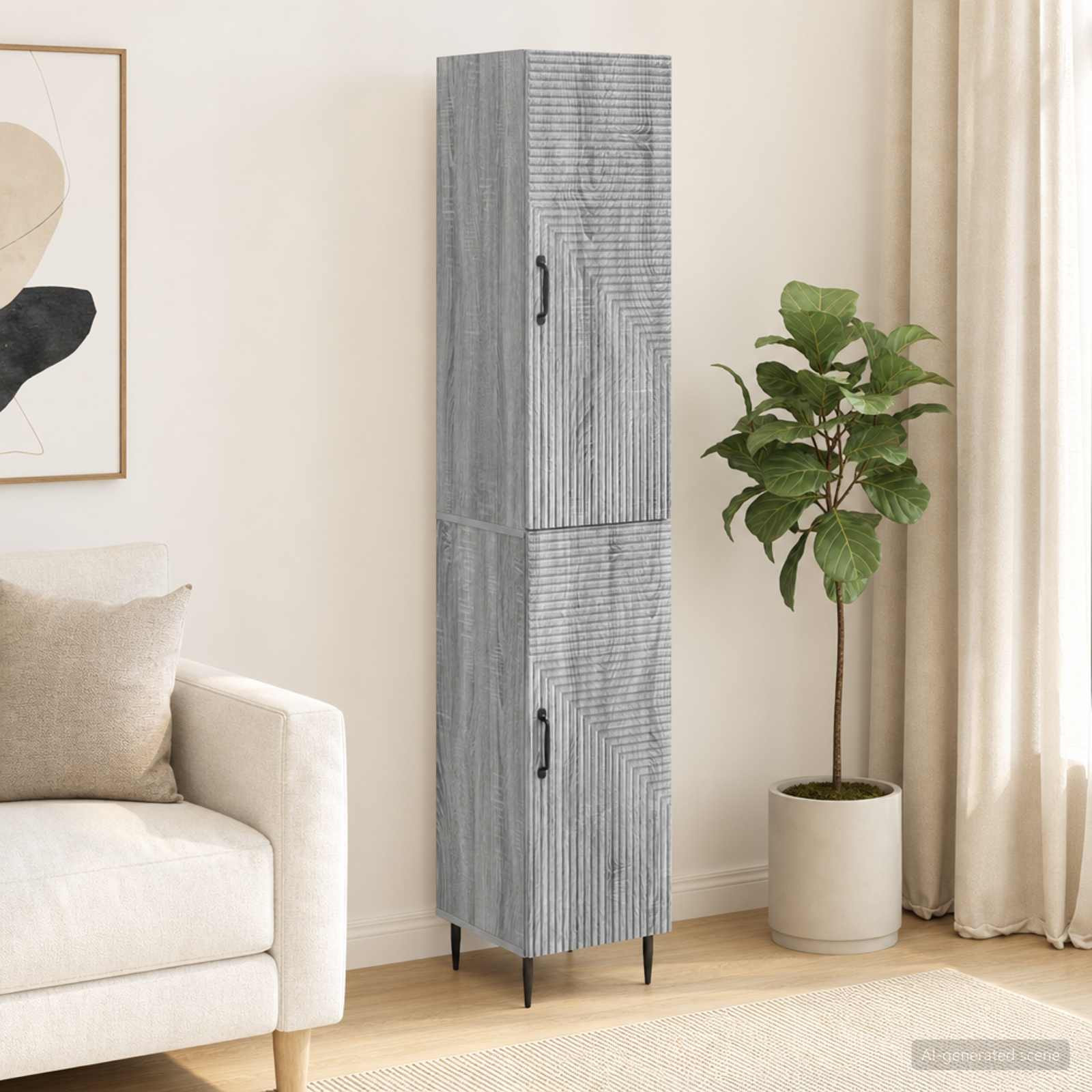 vidaXL Schrankset 2 pcs Grau Sonoma 33 x 34,5 x 89,5 cm Holzwerkstoff