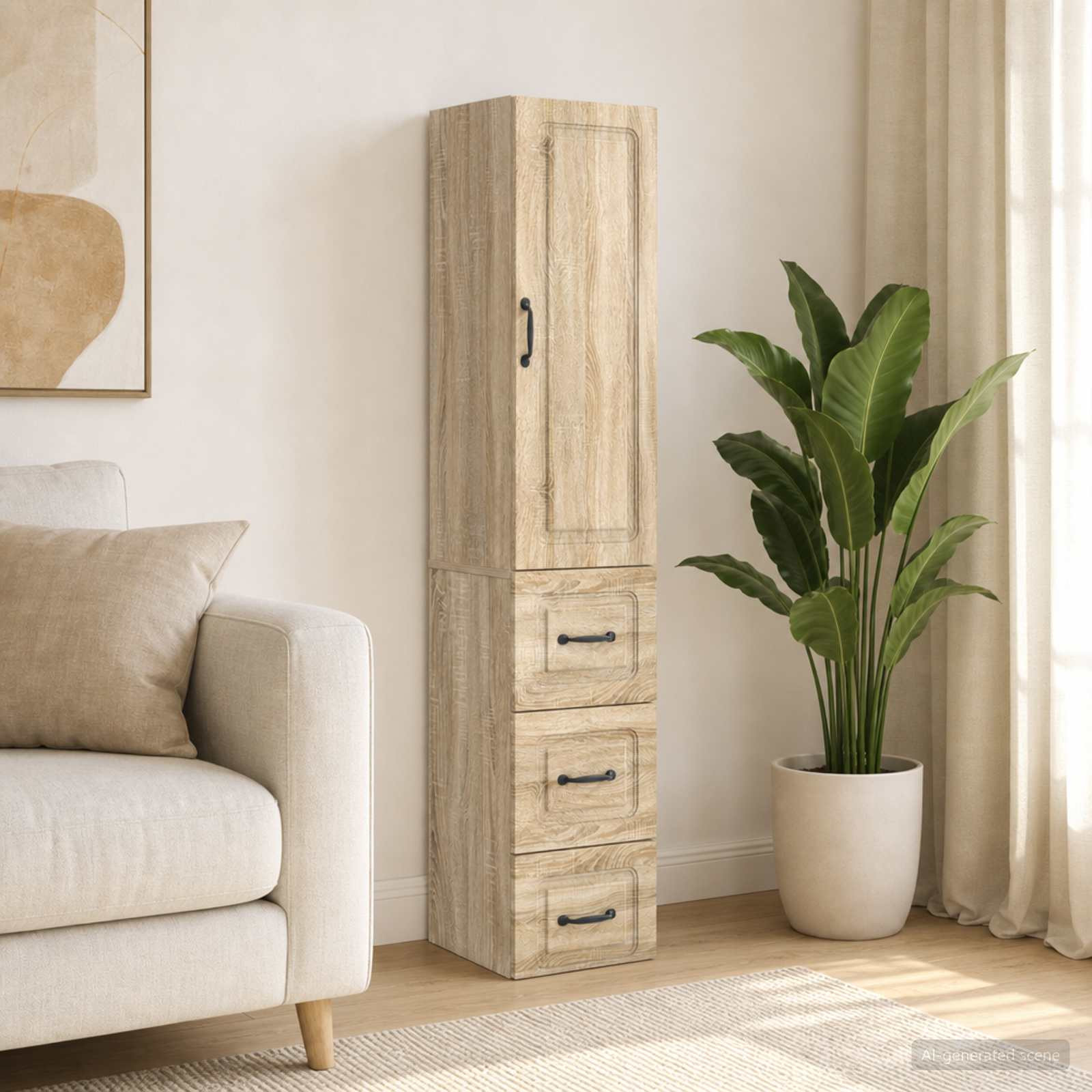 vidaXL Schrankset 2 pcs Sonoma-Eiche 33 x 34,5 x 87 cm Holzwerkstoff