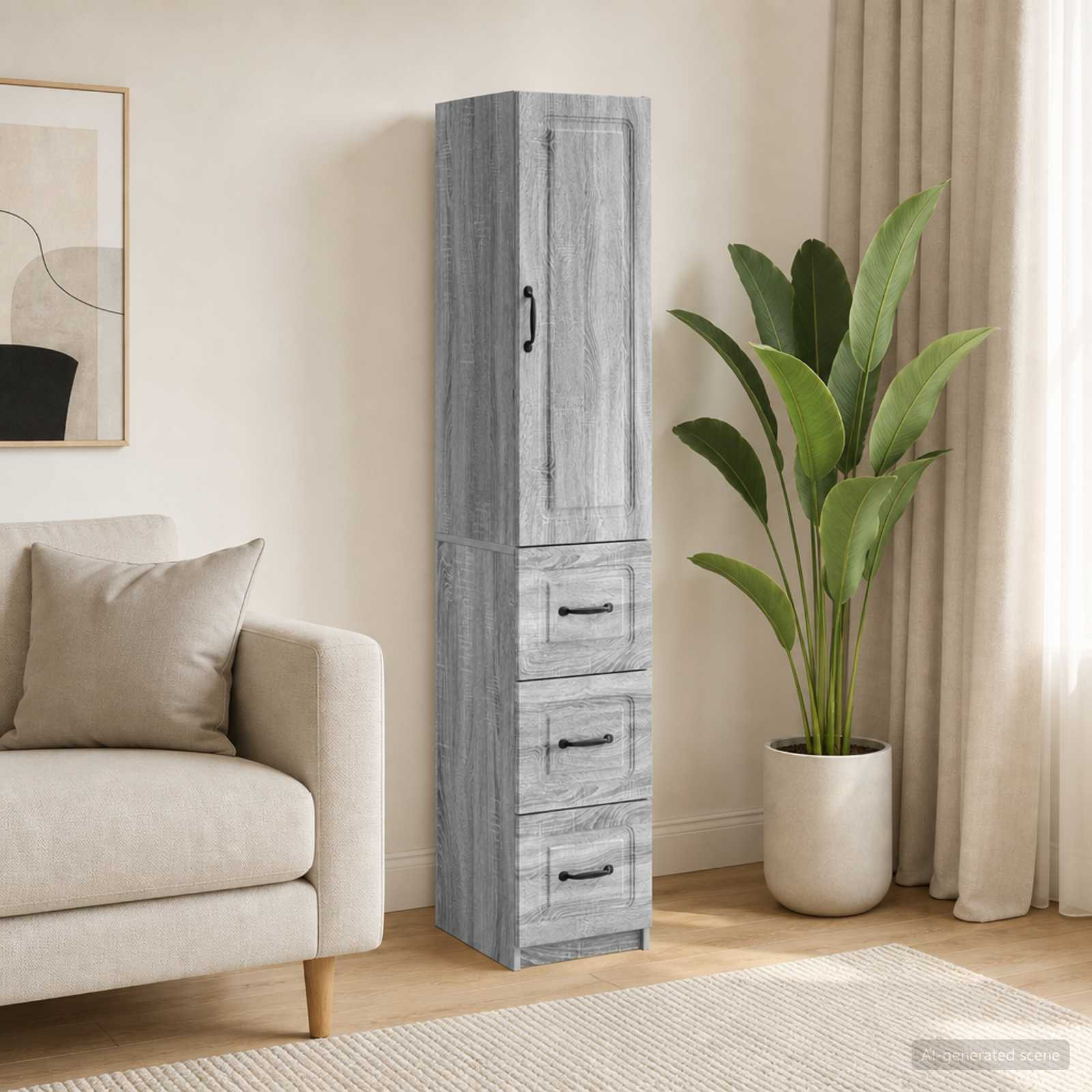 vidaXL Schrankset 2 pcs Grau Sonoma 33 x 34,5 x 87 cm Holzwerkstoff