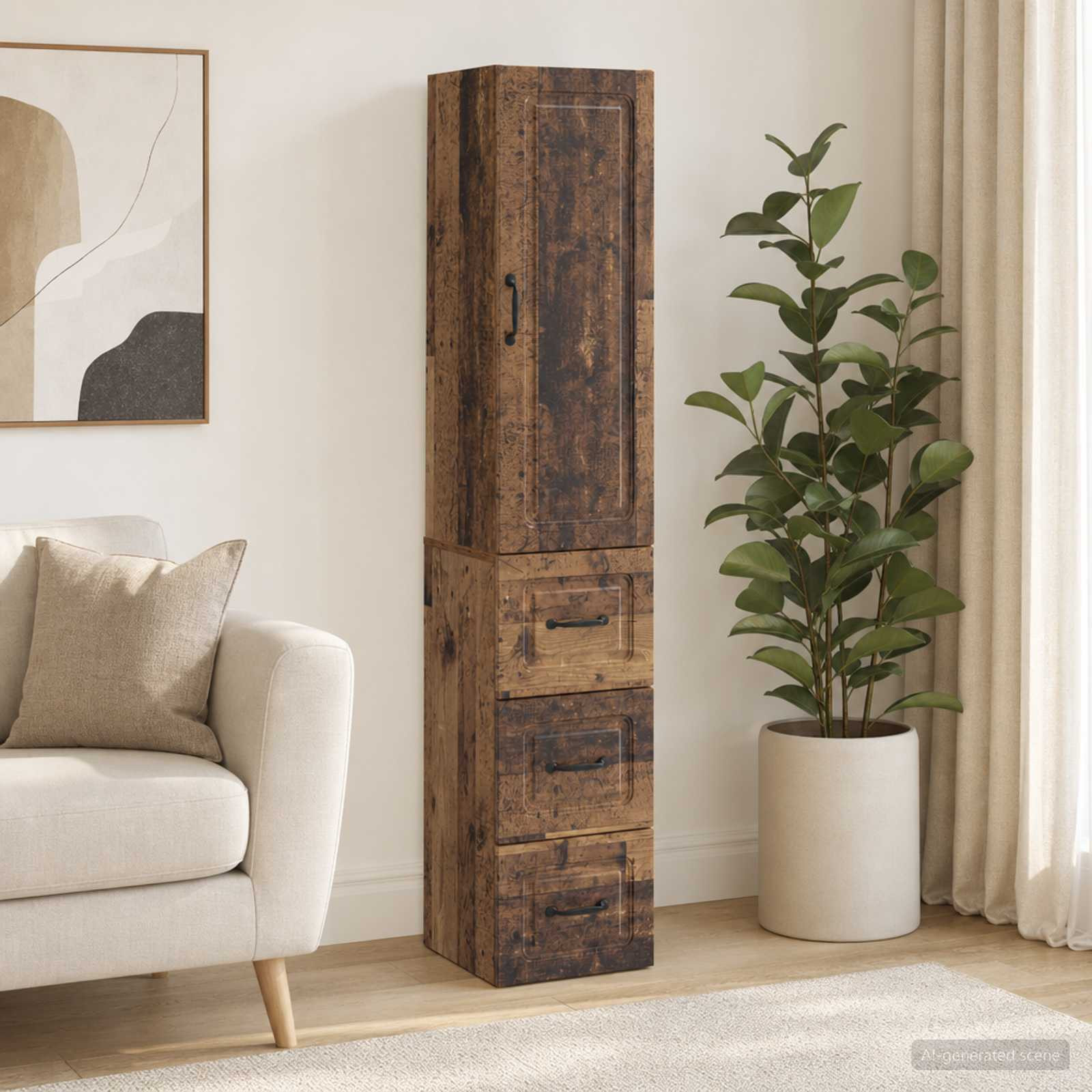 vidaXL Schrankset 2 pcs Altholz 33 x 34,5 x 87 cm Holzwerkstoff
