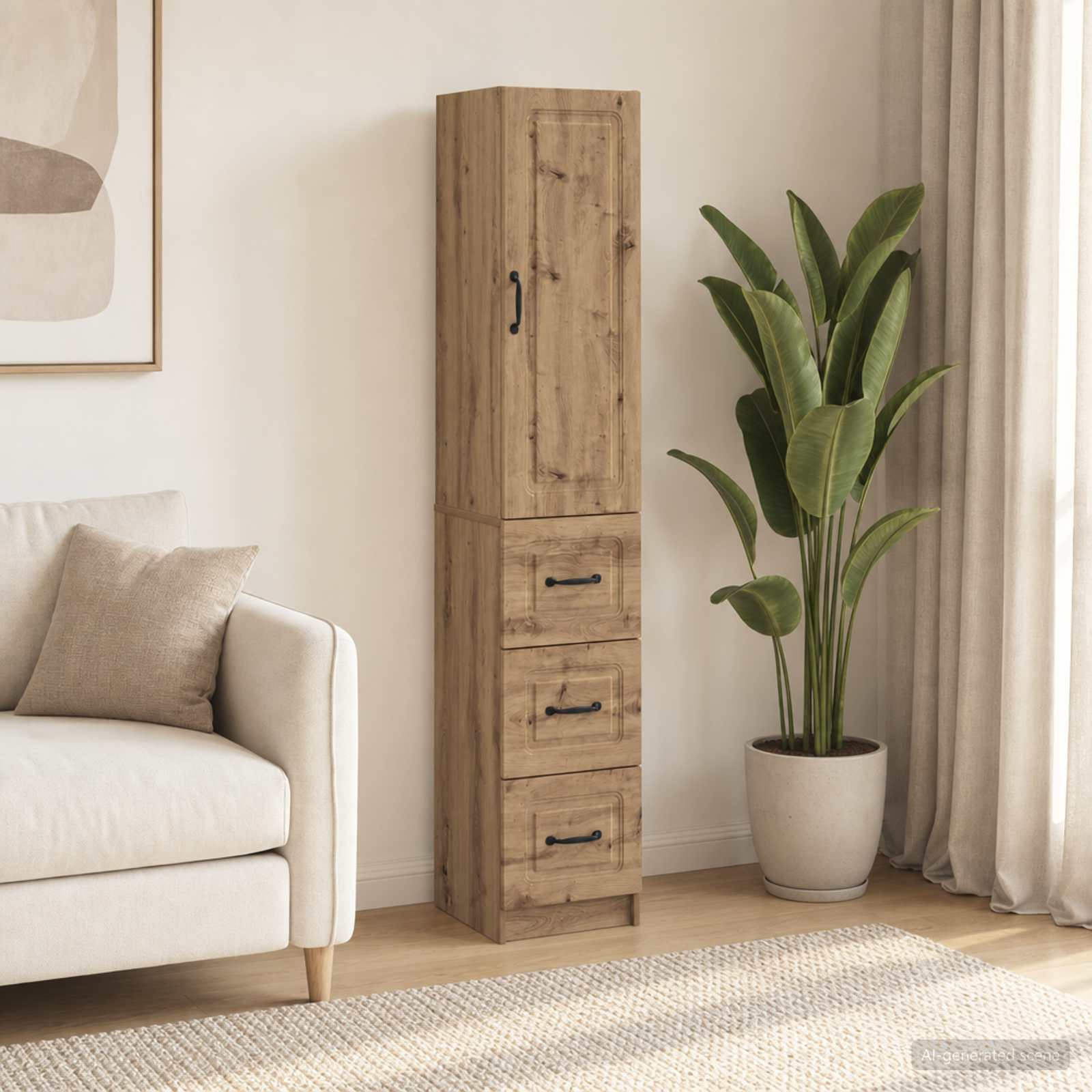 vidaXL Schrankset 2 Stk. 33 x 34,5 x 87 cm Holzwerkstoff Artisan-Eiche