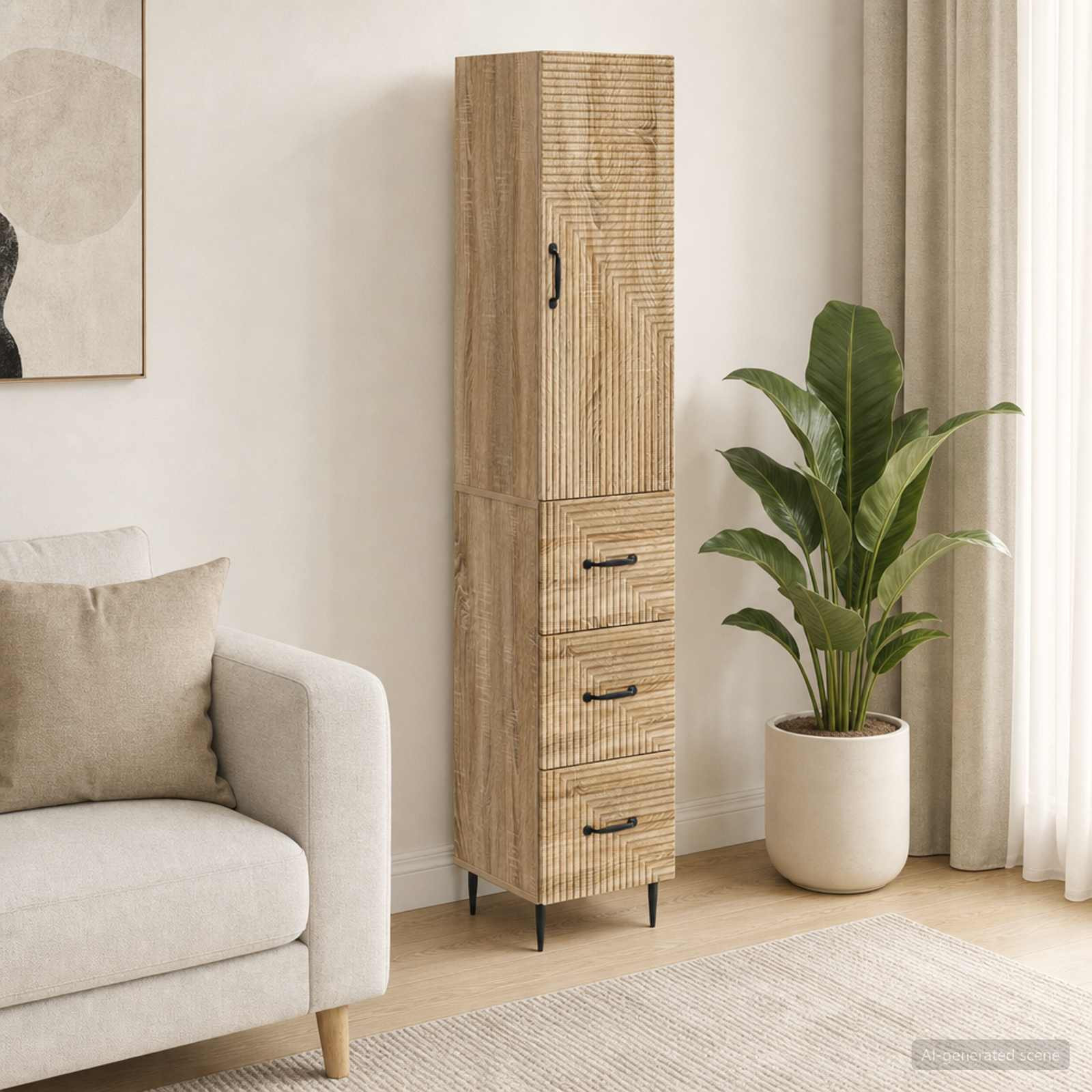 vidaXL Schrankset 2 pcs Sonoma-Eiche 33 x 34,5 x 90 cm Holzwerkstoff