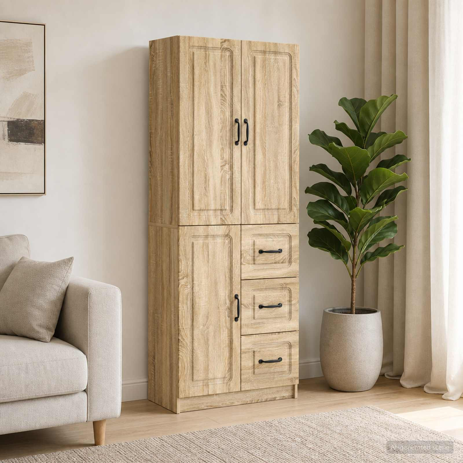 vidaXL Schrankset 2 pcs Sonoma-Eiche Holzwerkstoff