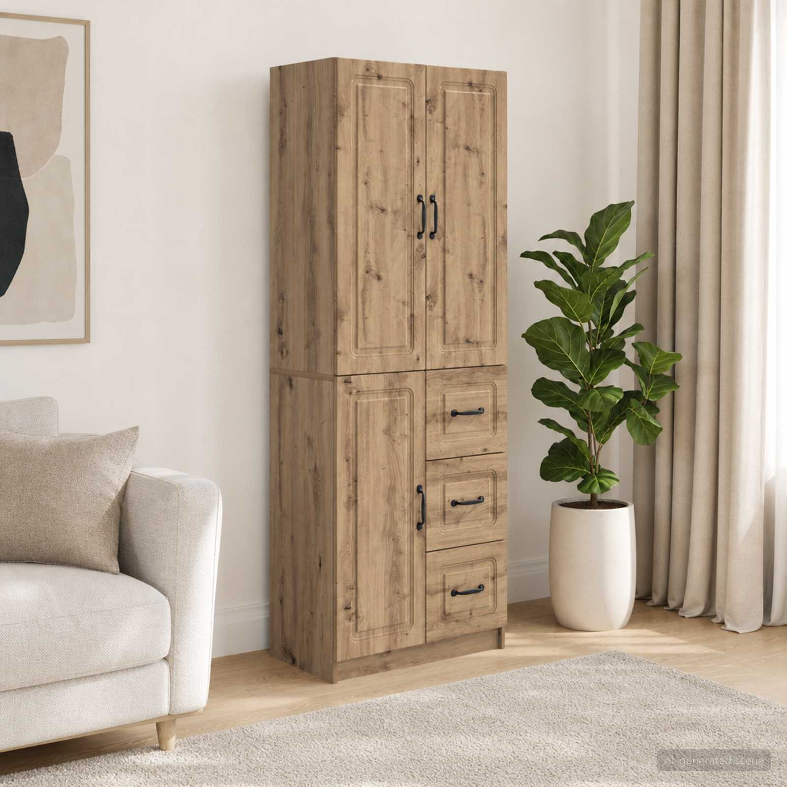 vidaXL Schrankset 2 Stk. Artisan-Eiche Holzwerkstoff