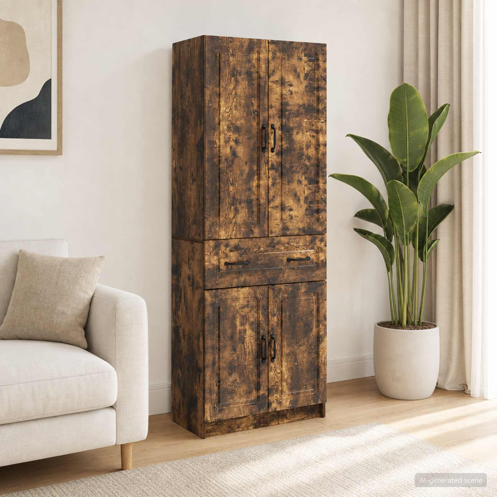 vidaXL Schrankset 2 pcs Geräucherte Eiche Holzwerkstoff