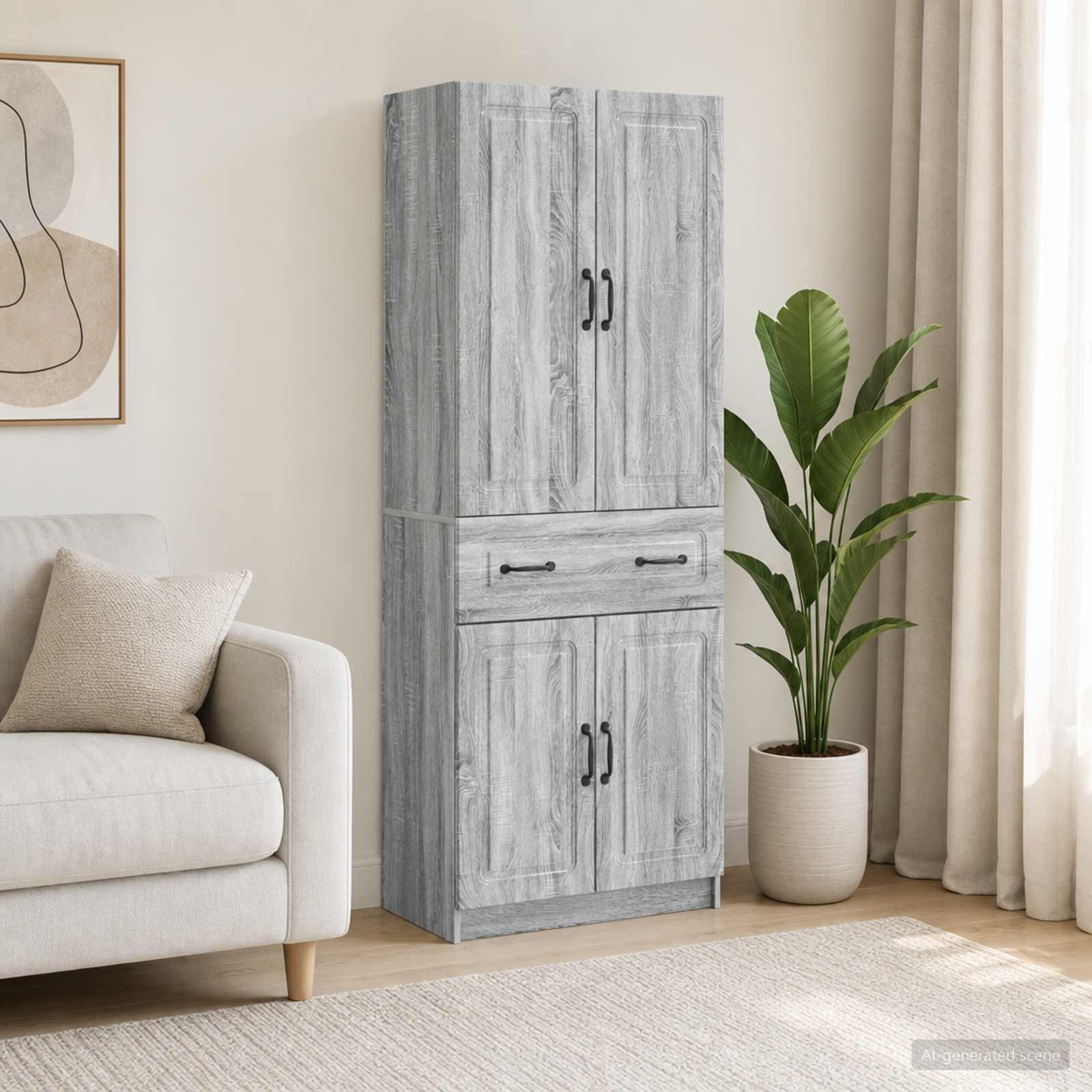 vidaXL Schrankset 2 pcs Grau Sonoma Holzwerkstoff