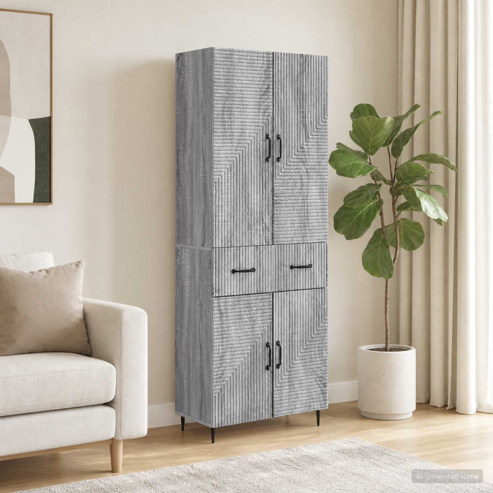 vidaXL Schrankset 2 pcs Grau Sonoma 66 x 34,5 x 89,5 cm Holzwerkstoff