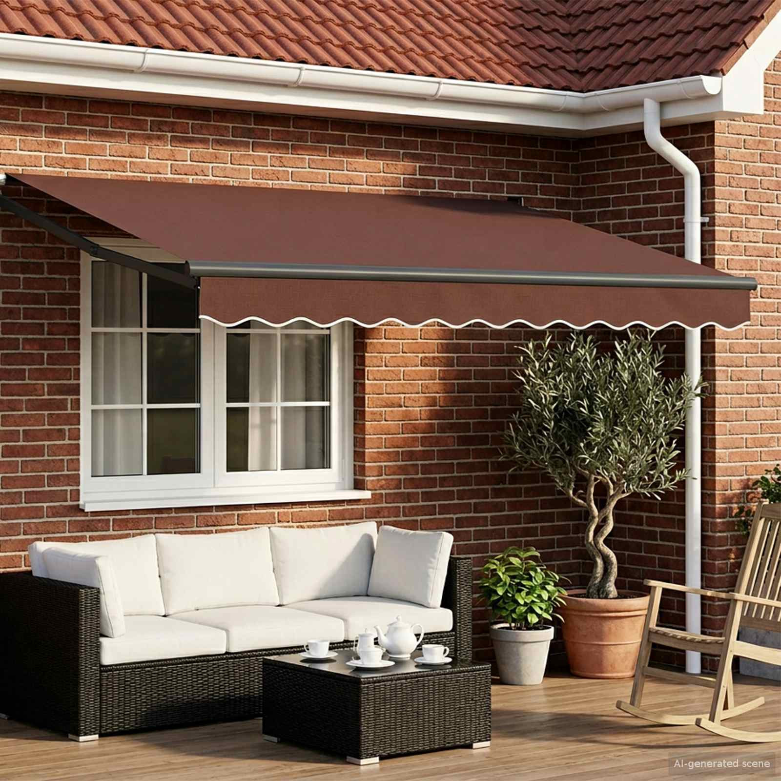 vidaXL Ausziehbare Markise Braun 3,5 x 2 m