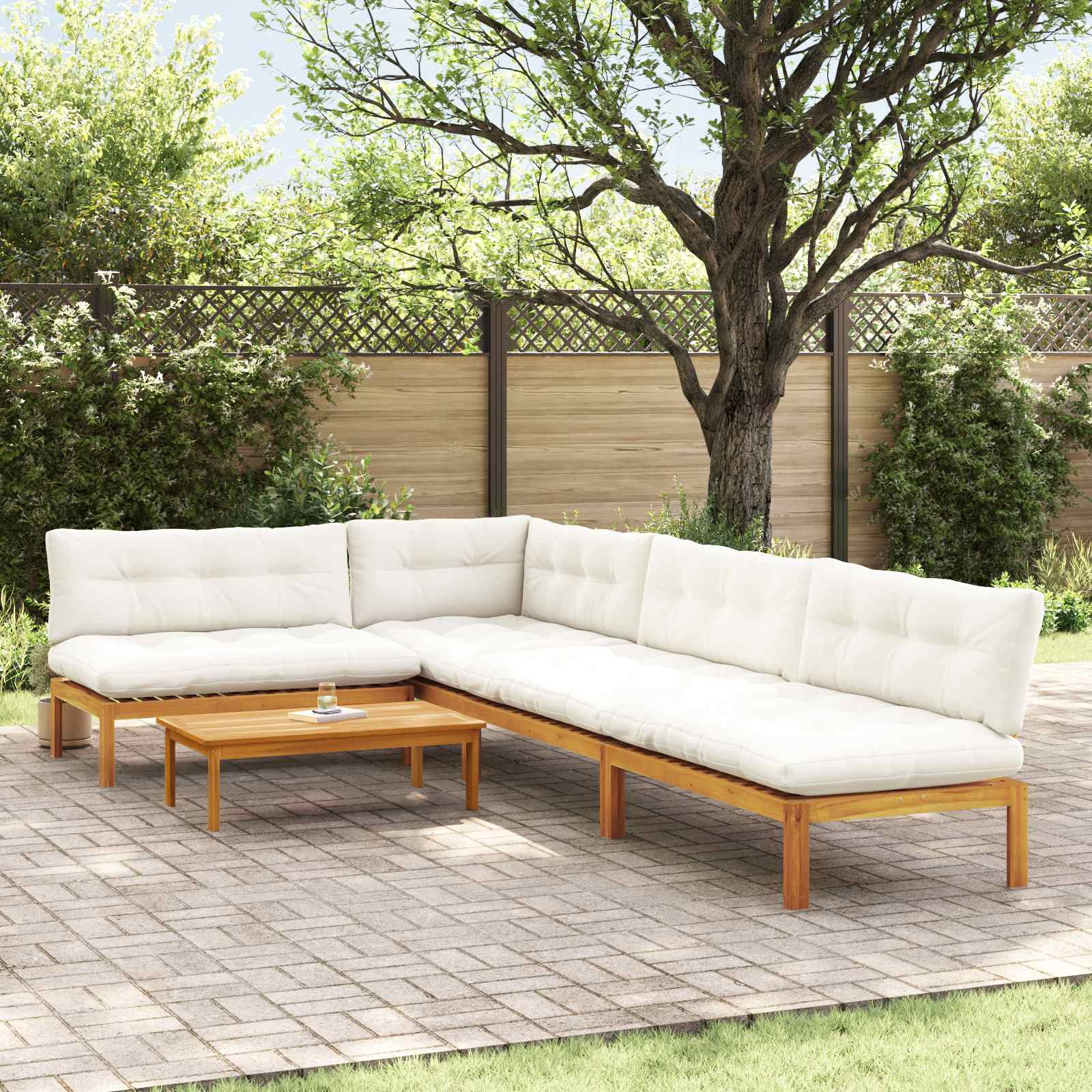 vidaXL 5 Stück Garten Pallet Sofa Einheiten Massivholz Akazie Natur