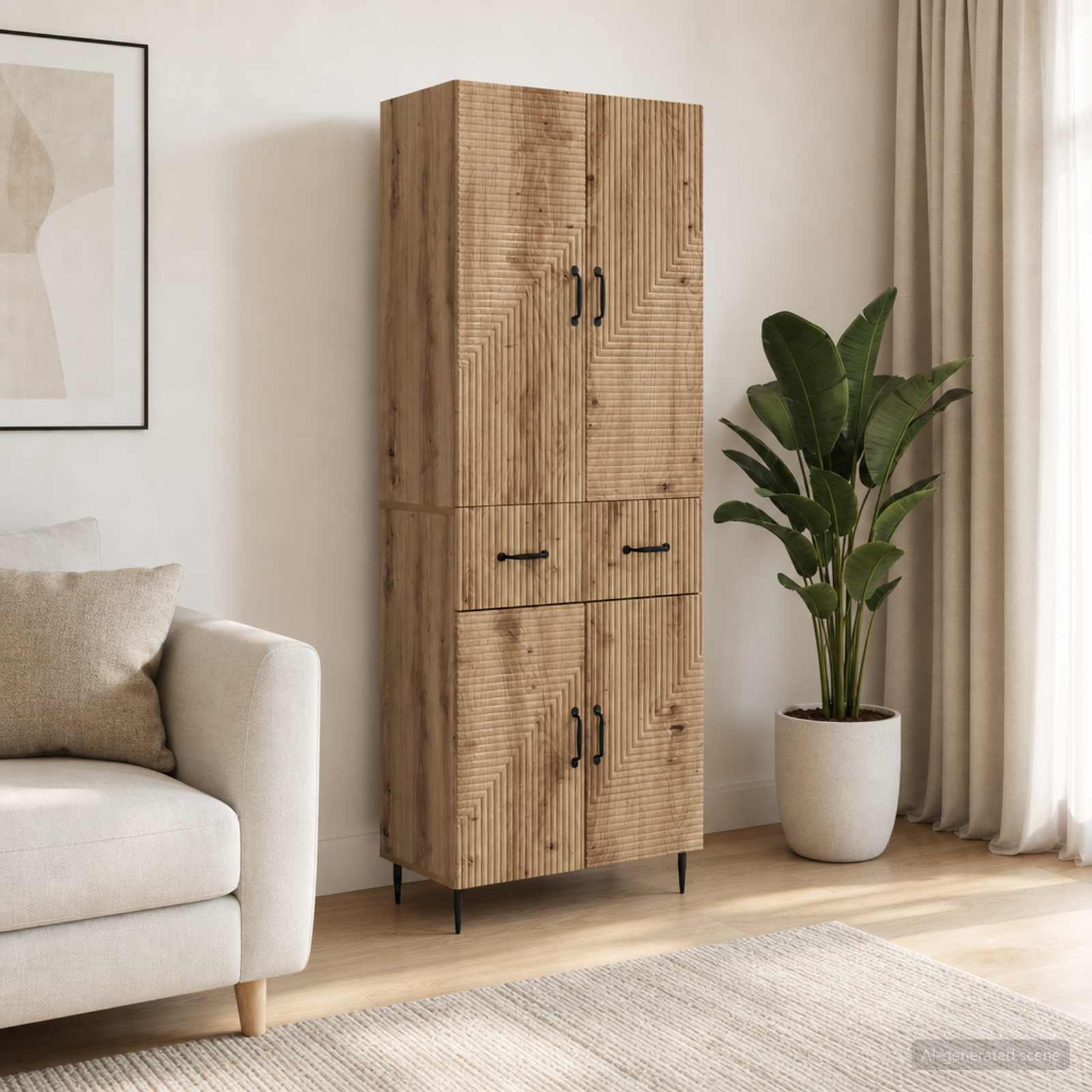 vidaXL Schrankset 2 Stk. Artisan-Eiche Holzwerkstoff