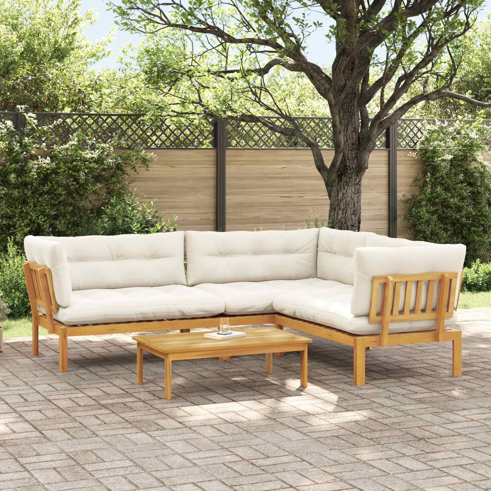 vidaXL 4 Stück Garten Pallet Sofa Einheiten Massivholz Akazie Natur