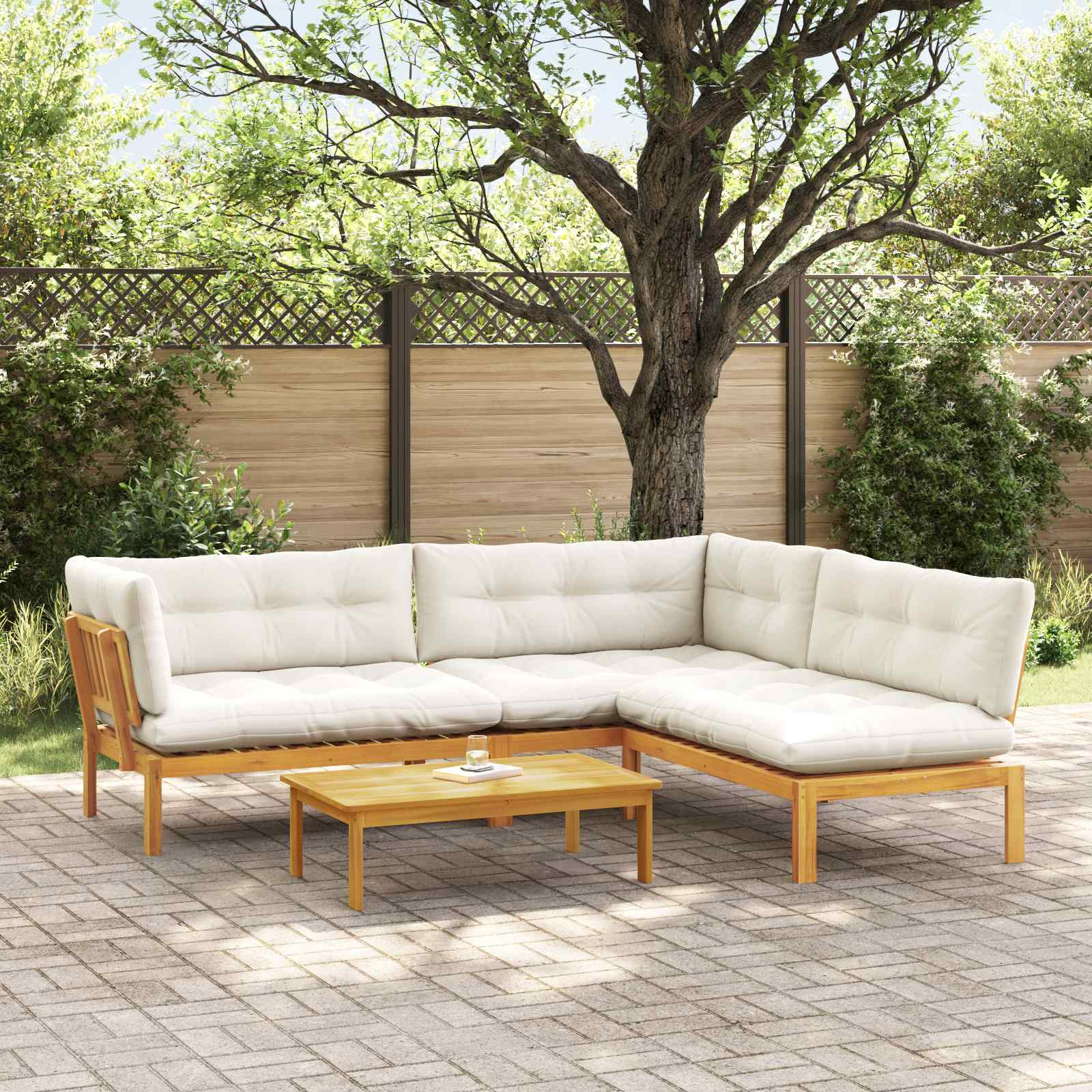 vidaXL 4 Stück Garten Pallet Sofa Einheiten Massivholz Akazie Natur