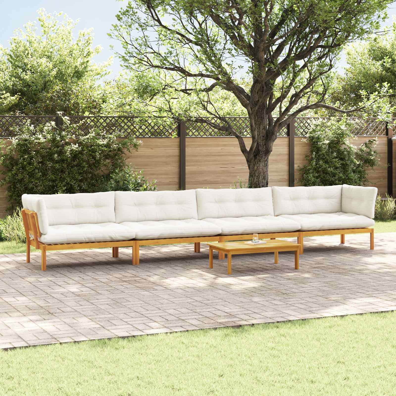 vidaXL 5 Stück Garten Pallet Sofa Einheiten Massivholz Akazie Natur