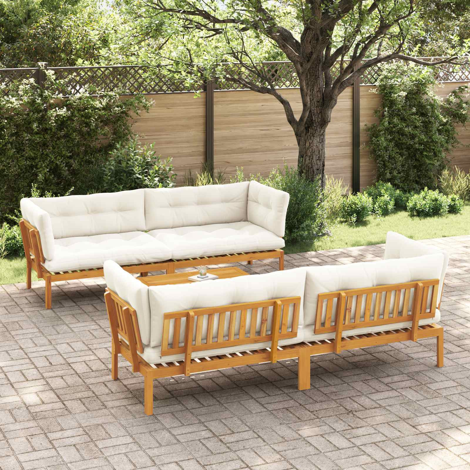 vidaXL 5 Stück Garten Pallet Sofa Einheiten Massivholz Akazie Natur