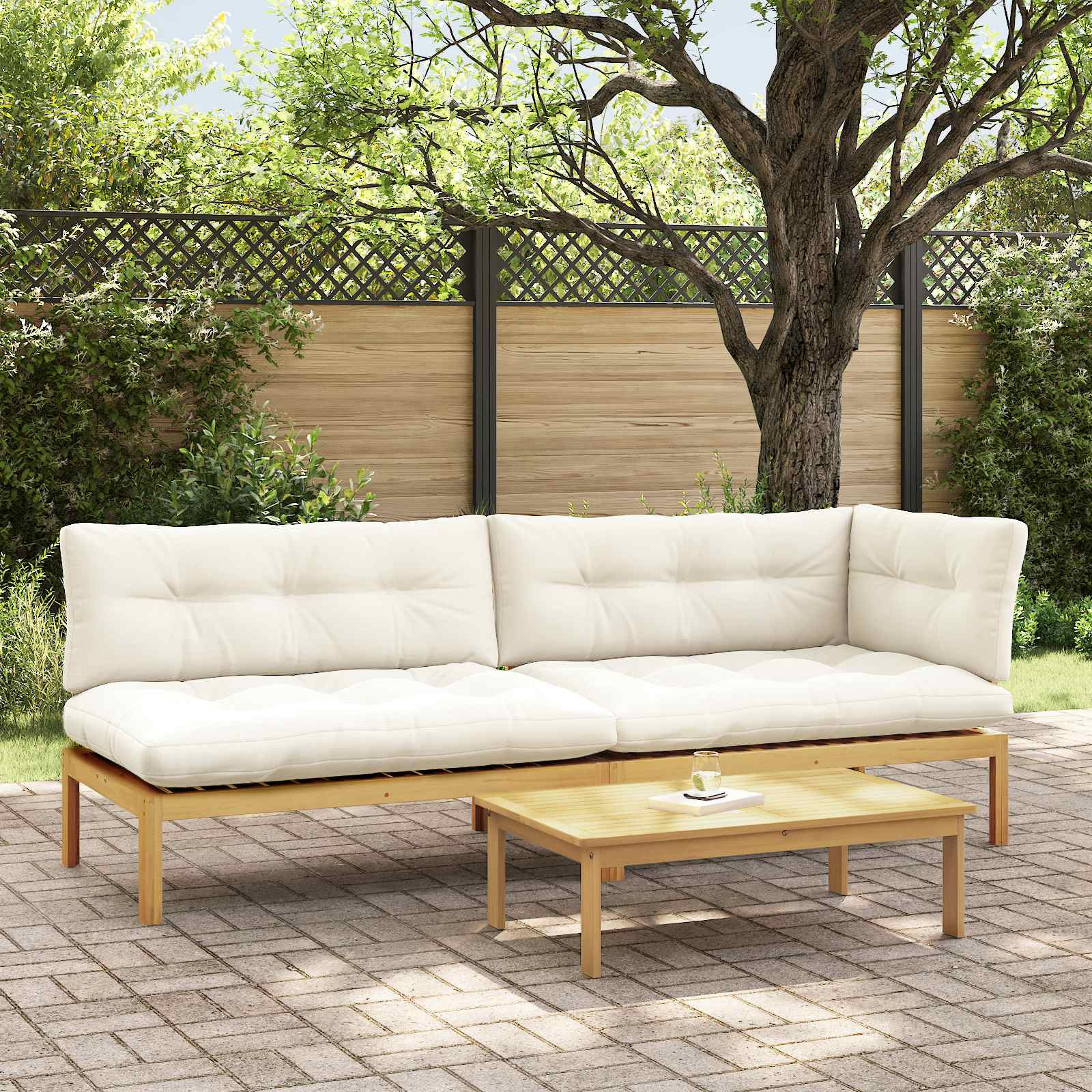vidaXL 3 Stück Garten Pallet Sofa Einheiten Massivholz Akazie