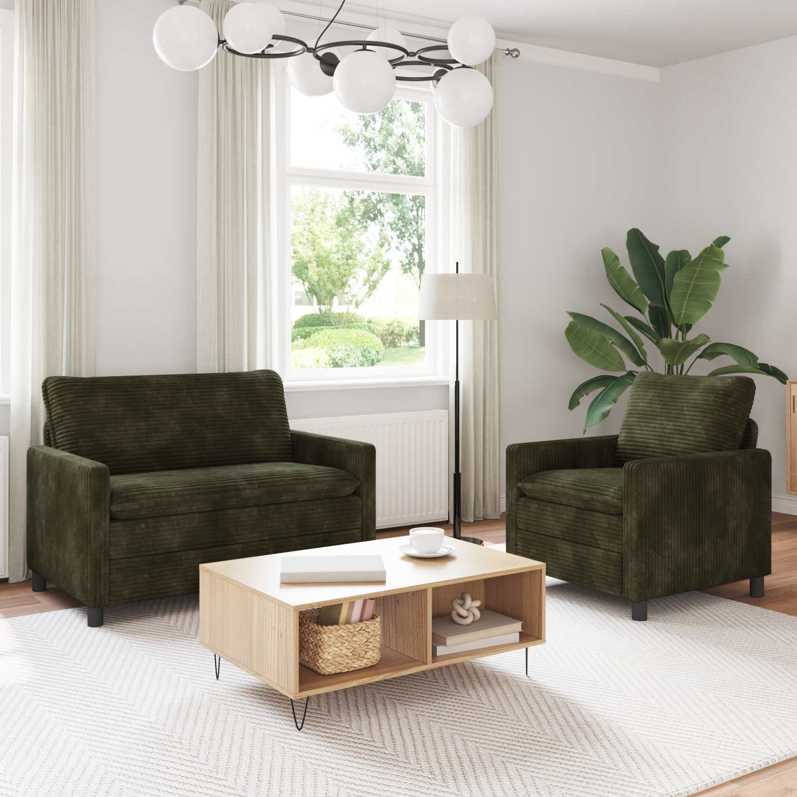 vidaXL Sofa Set 2 pcs Grün Polyester