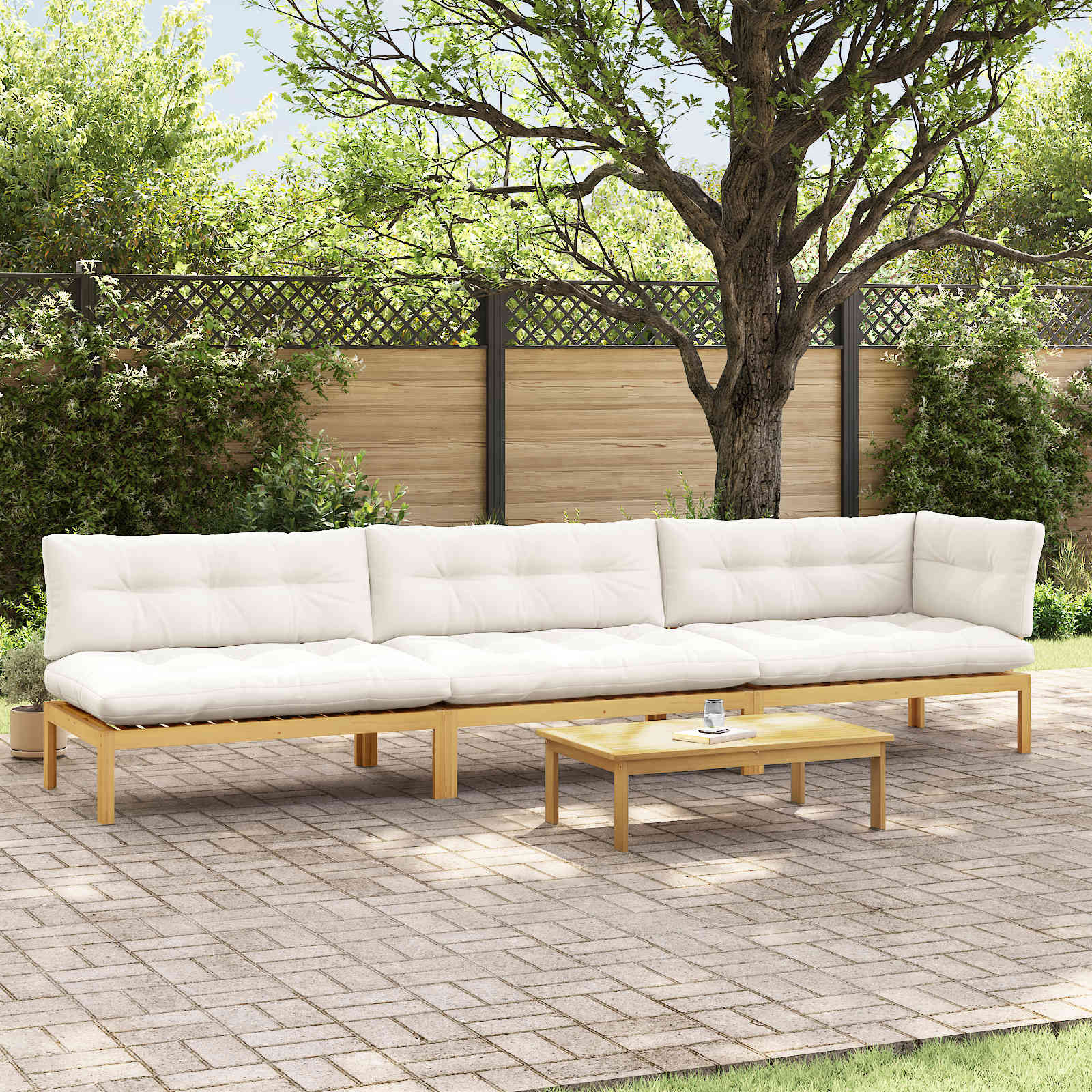 vidaXL 4 Stück Garten Pallet Sofa Einheiten Massivholz Akazie