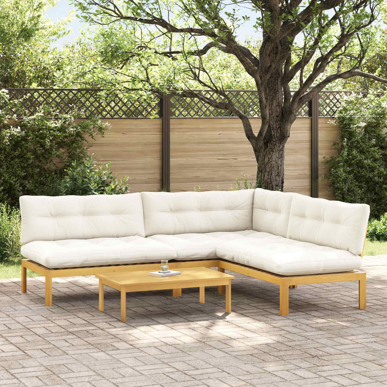 vidaXL 4 Stück Garten Pallet Sofa Einheiten Massivholz Akazie