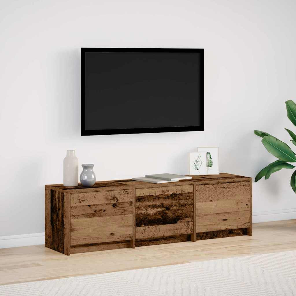 vidaXL Fernsehschrank mit LED Altholz 140 x 34 x 40 cm Holzwerkstoff