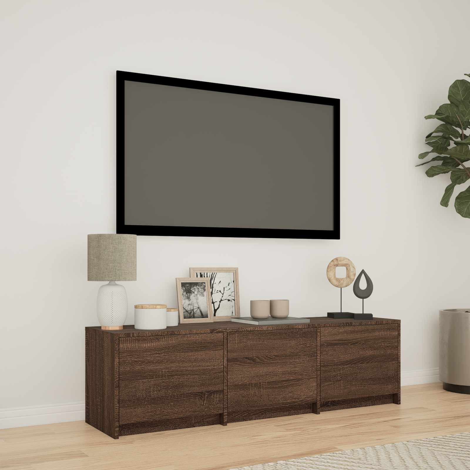 vidaXL Fernsehschrank mit LED 140 x 34 x 40 cm Braun Eichen-Optik