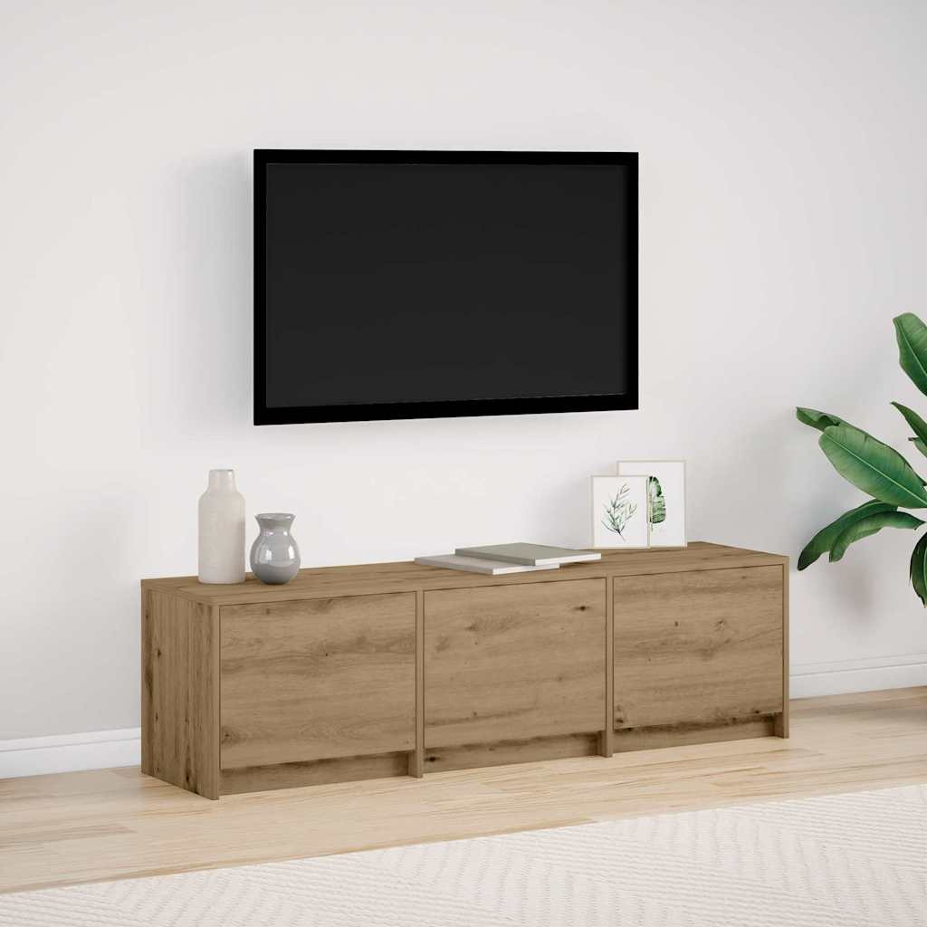 vidaXL Fernsehschrank mit LED 140 x 34 x 40 cm Kunsthandwerk Eiche