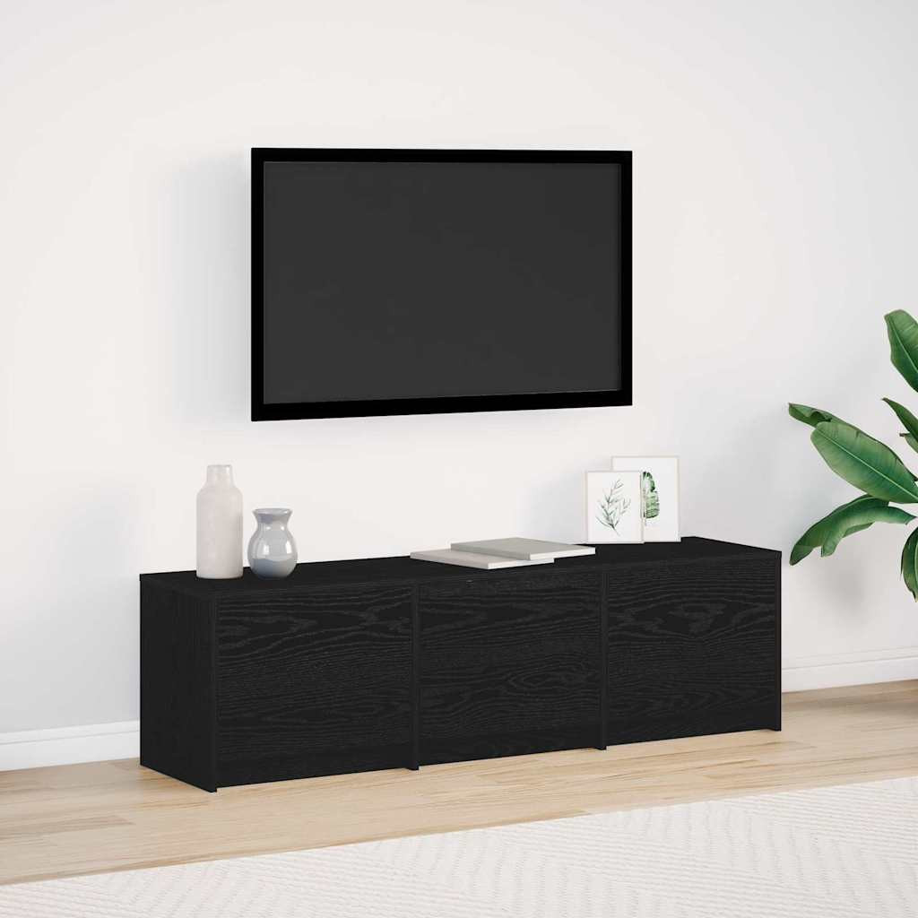 vidaXL Fernsehschrank mit LED Schwarze Eiche 140 x 34 x 40 cm