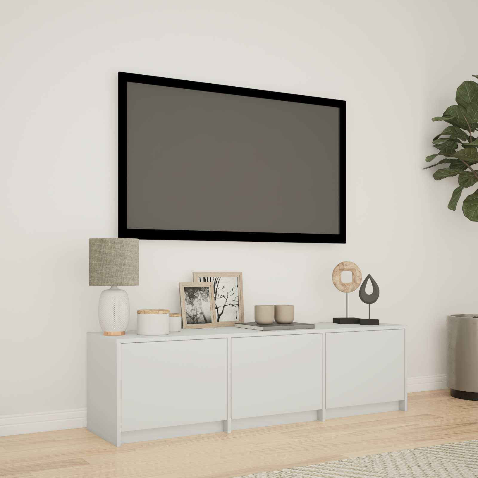 vidaXL Fernsehschrank mit LED Weiß 140 x 34 x 40 cm Holzwerkstoff