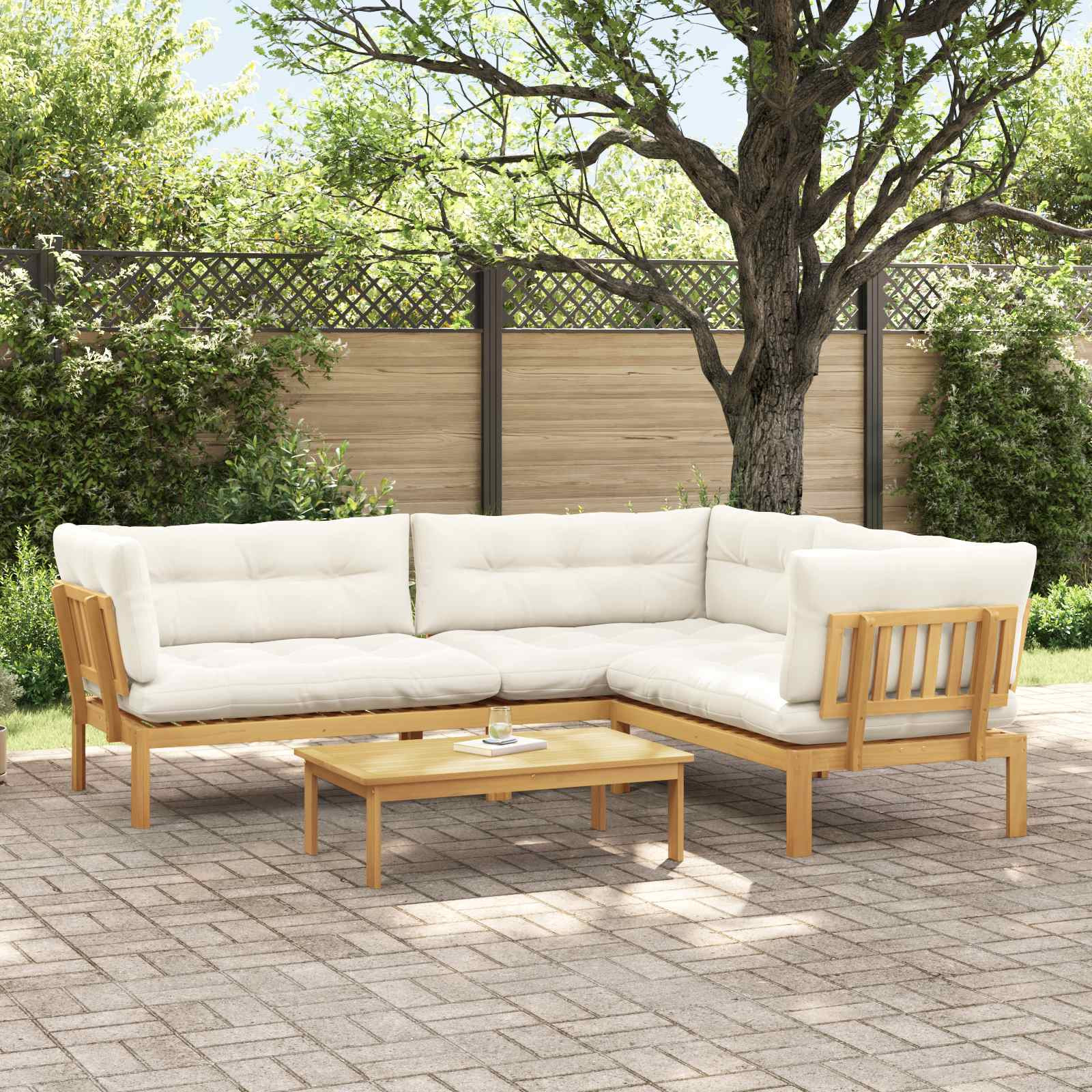vidaXL 4 Stück Garten Pallet Sofa Einheiten Massivholz Akazie