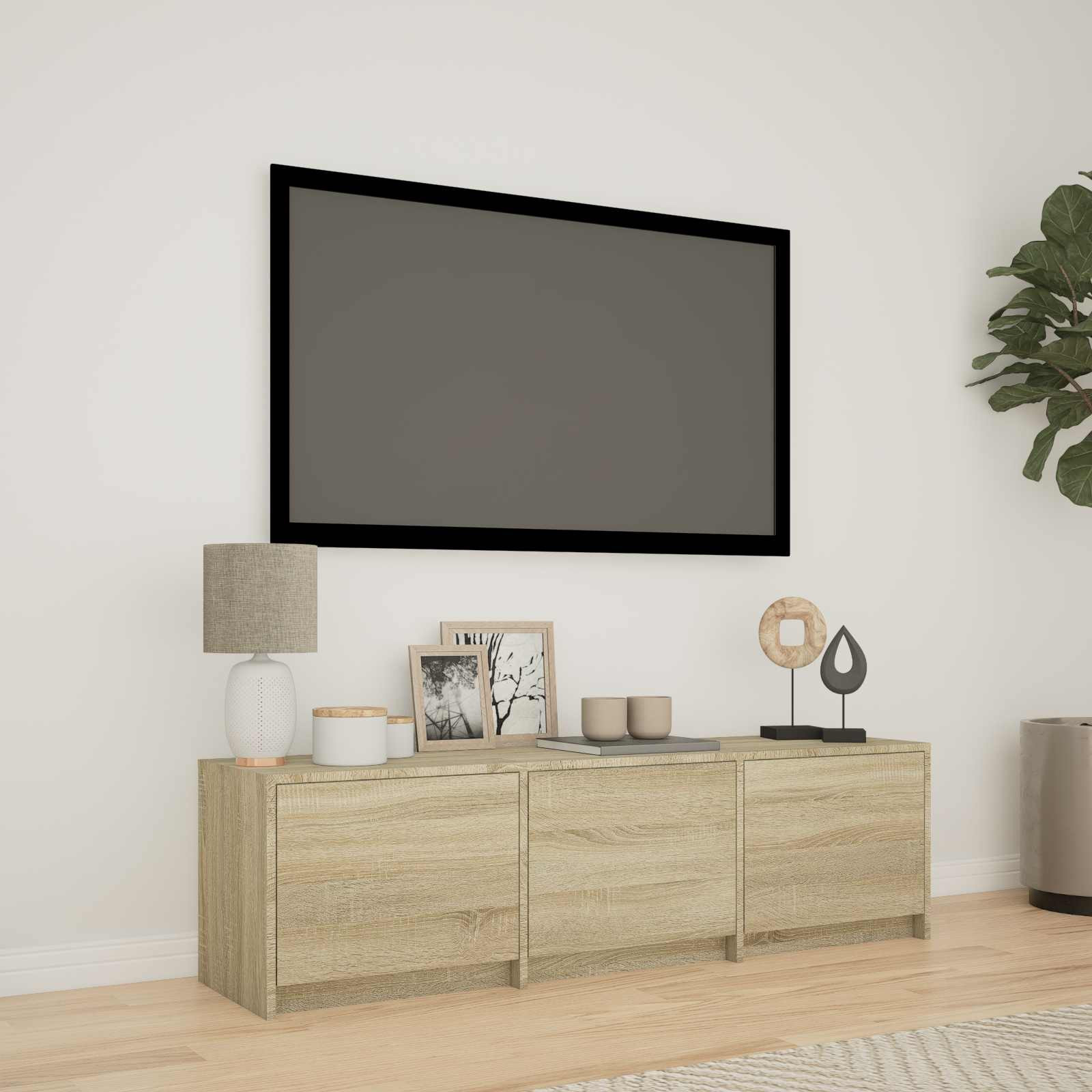 vidaXL Fernsehschrank mit LED 140 x 34 x 40 cm Sonoma-Eiche