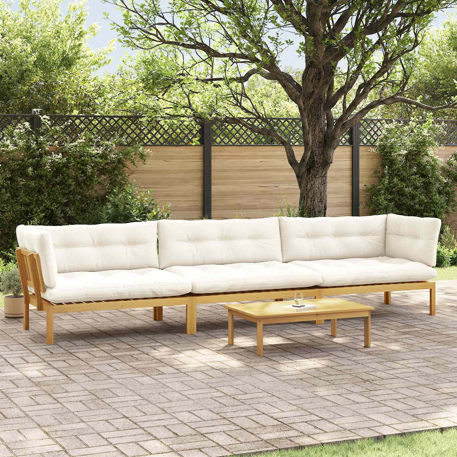 vidaXL 4 Stück Garten Pallet Sofa Einheiten Massivholz Akazie