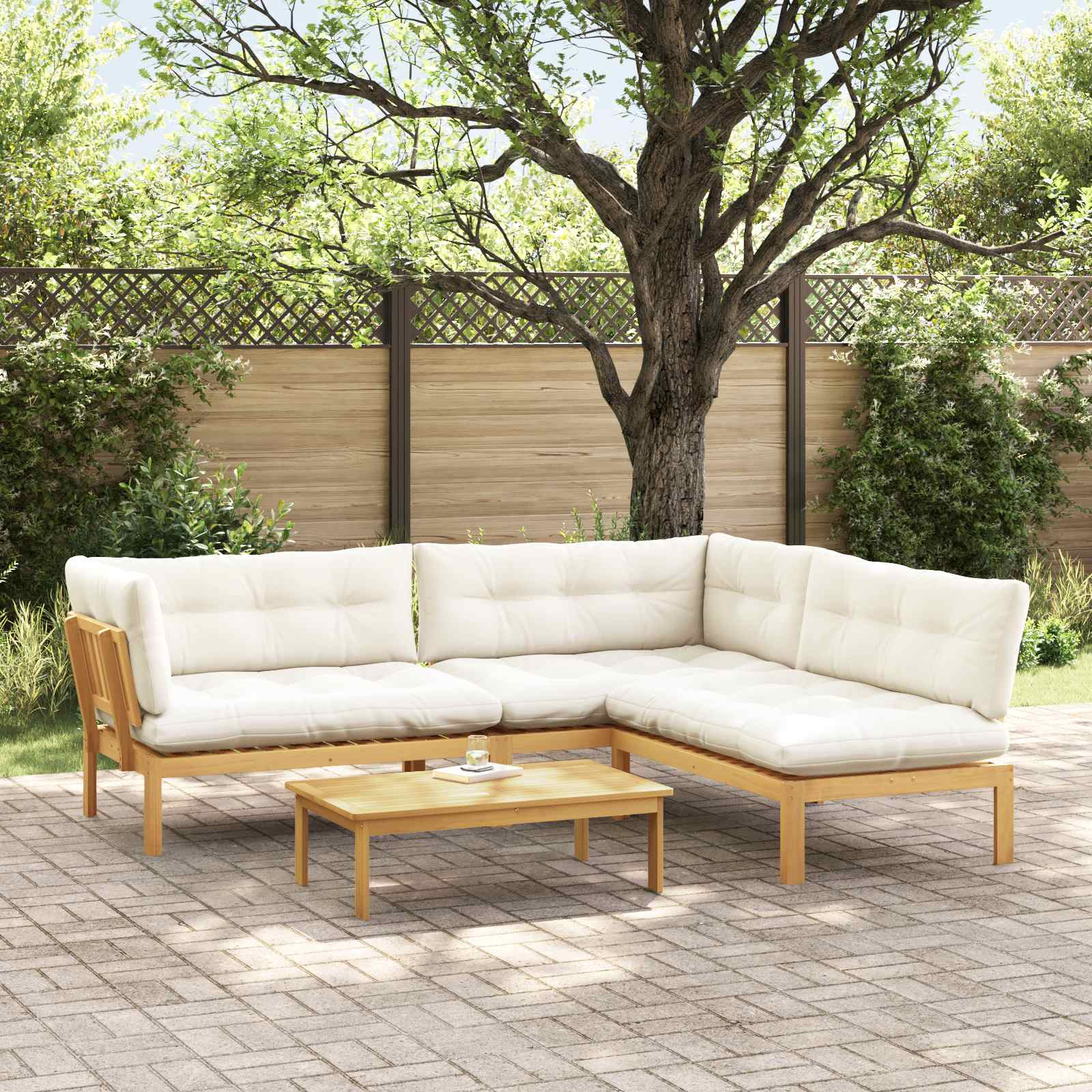 vidaXL 4 Stück Garten Pallet Sofa Einheiten Massivholz Akazie