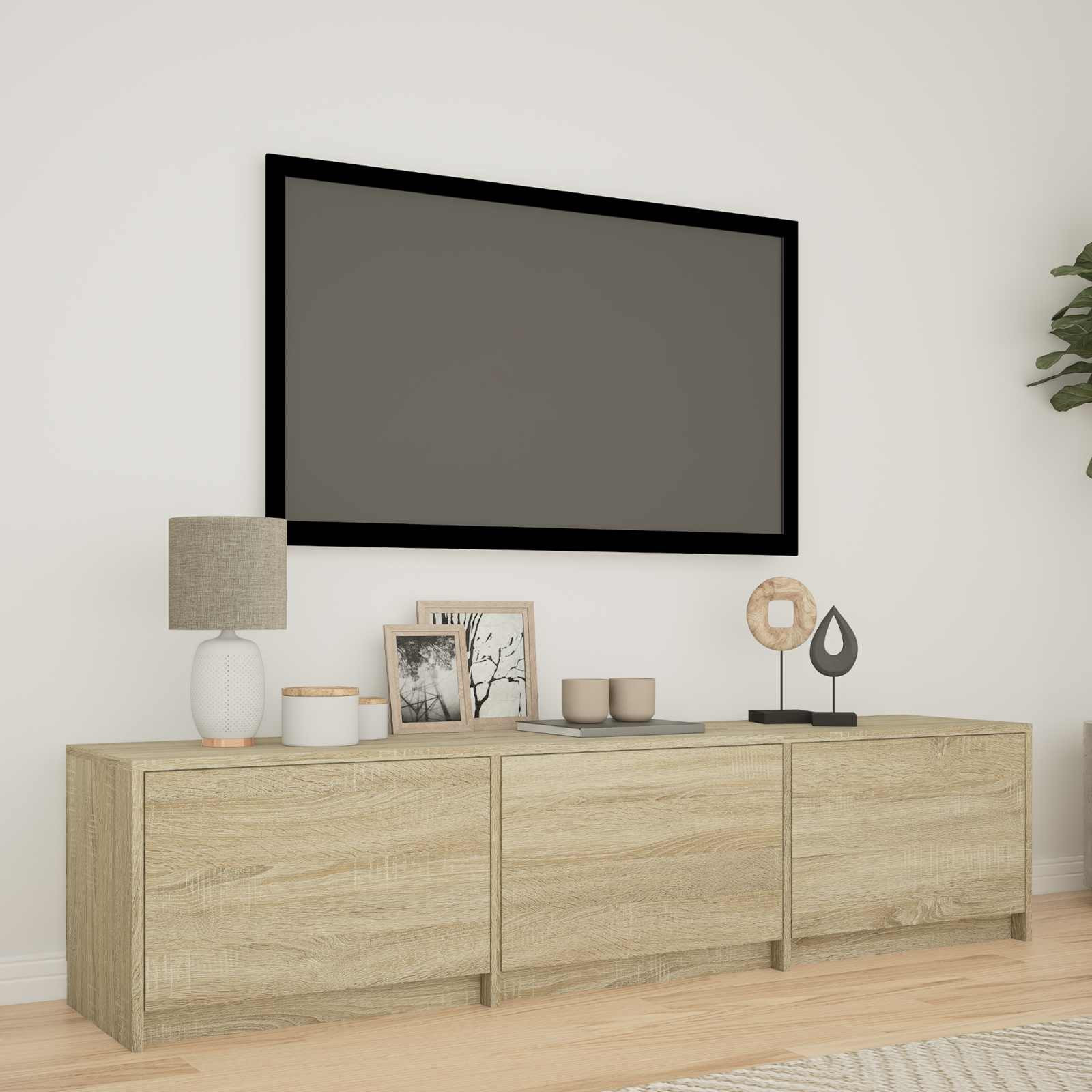 vidaXL Fernsehschrank mit LED 165 x 34 x 40 cm Sonoma-Eiche