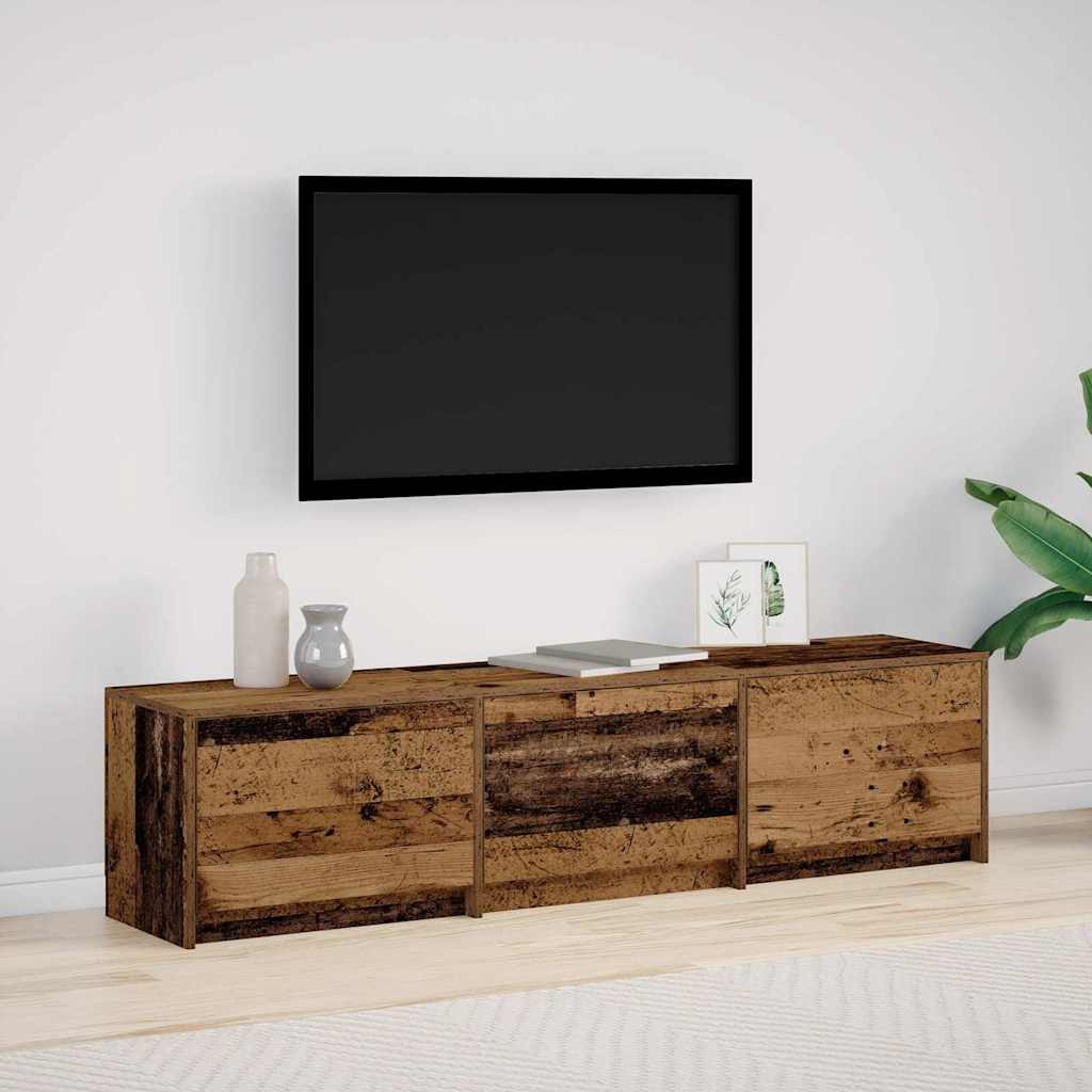 vidaXL Fernsehschrank mit LED Altholz 165 x 34 x 40 cm Holzwerkstoff