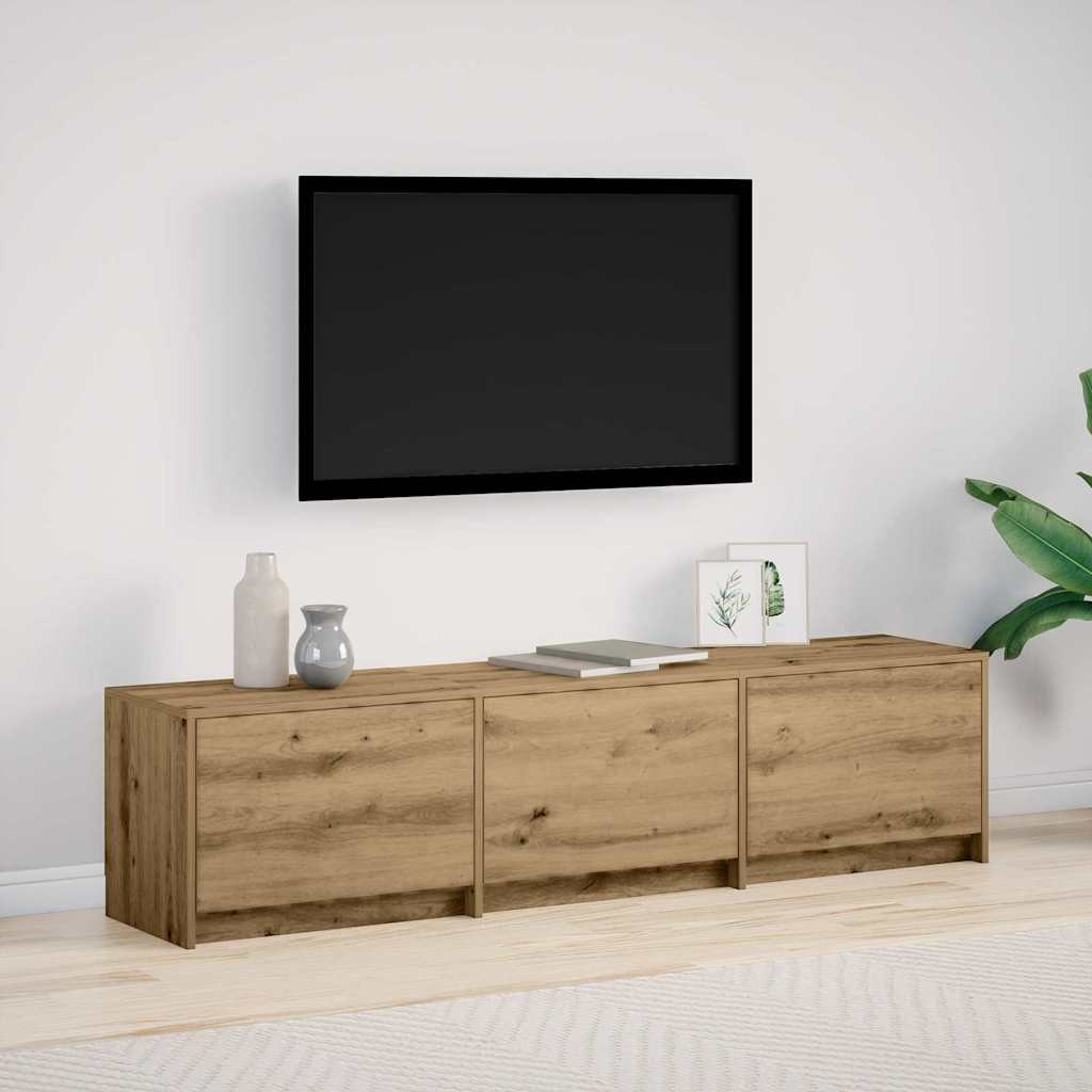 vidaXL Fernsehschrank mit LED 165 x 34 x 40 cm Kunsthandwerk Eiche