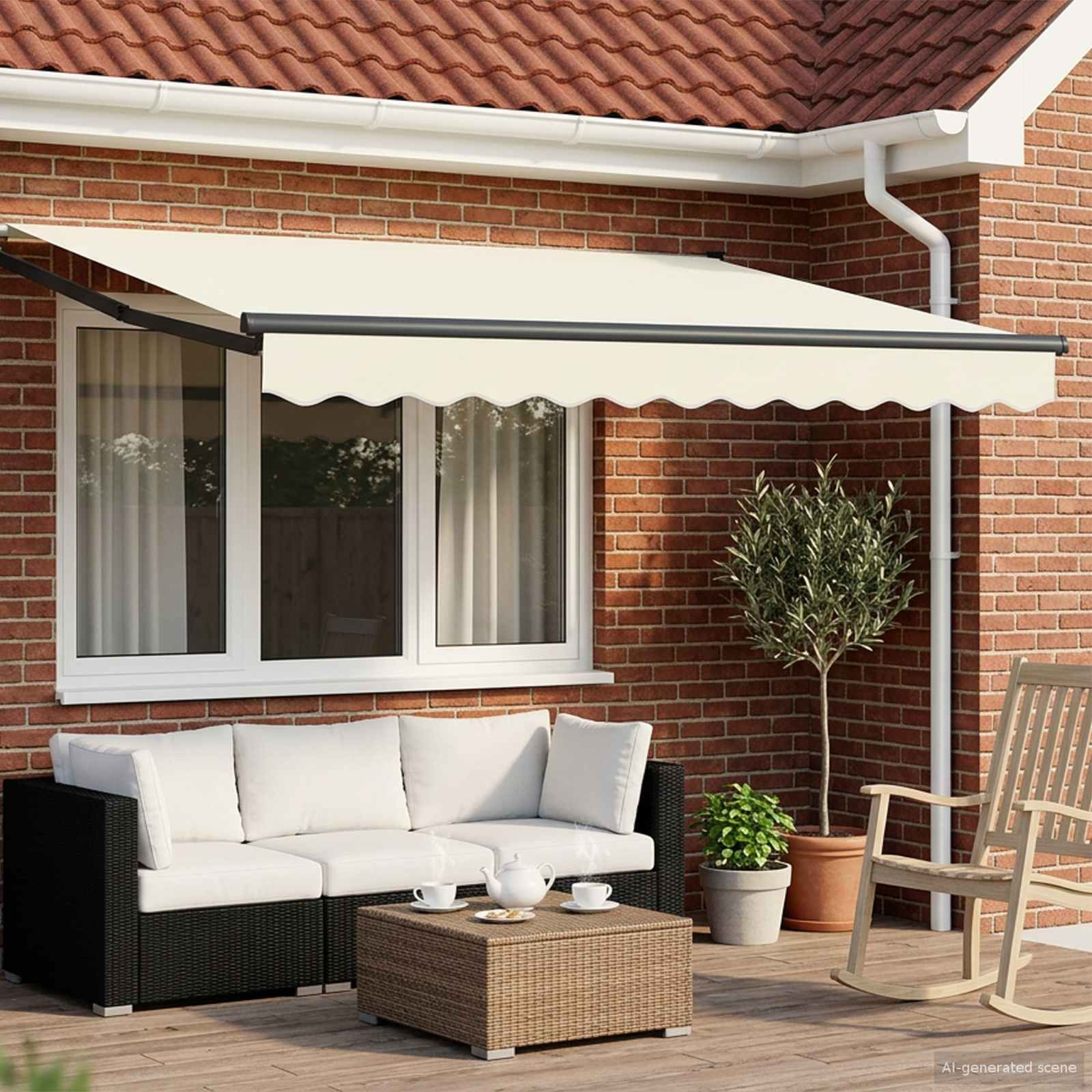 vidaXL Elektrische ausziehbare Markise Creme 2,5 x 2 m