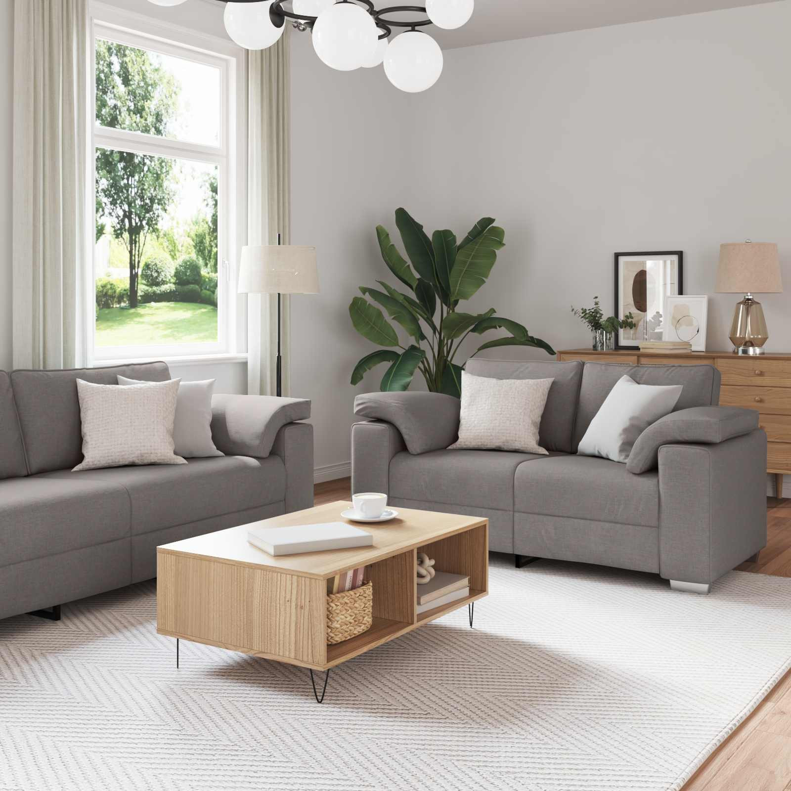 vidaXL Sofa 3 pcs Taupe 219 x 80 x 82 cm Leinenmischgewebe