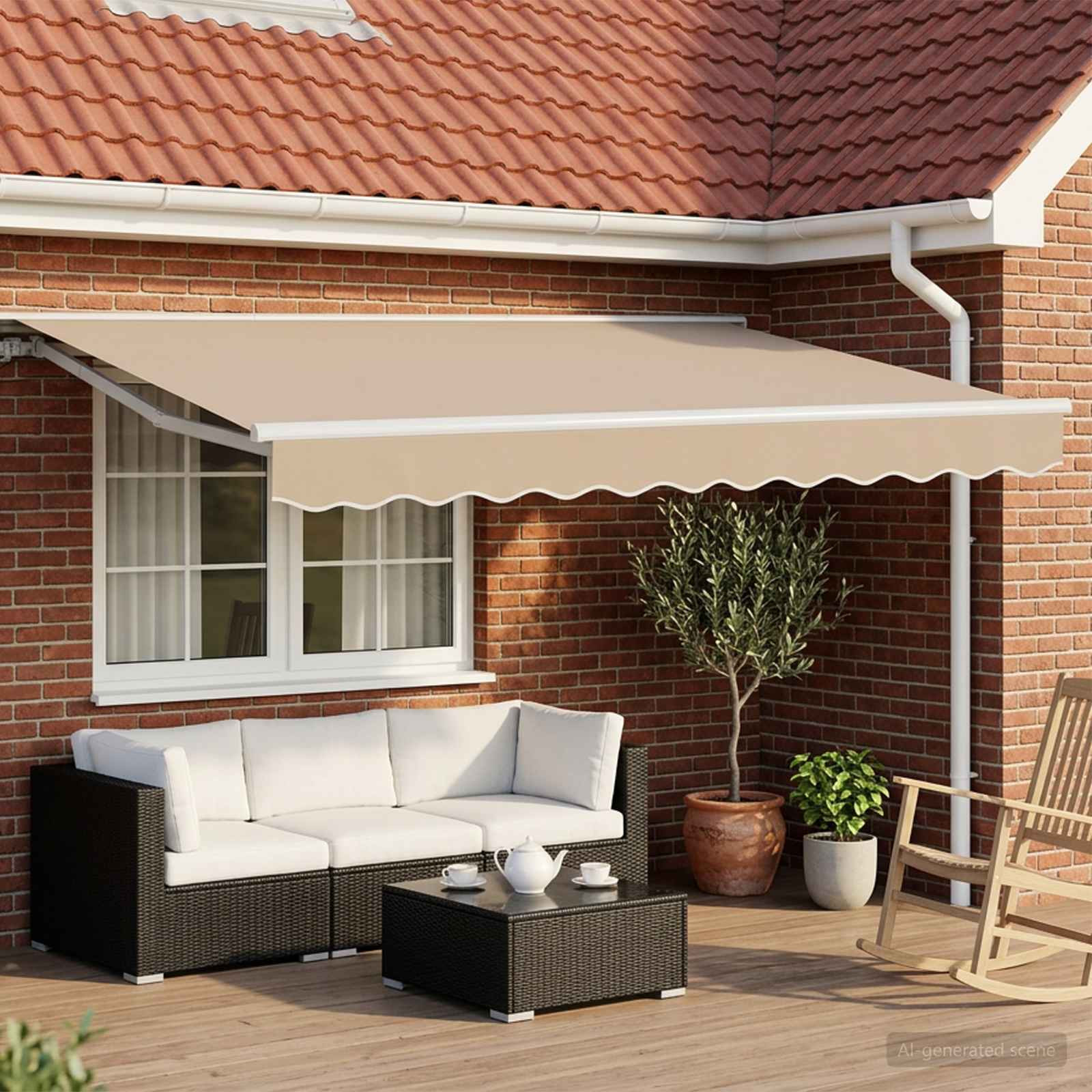 vidaXL Elektrische ausziehbare Markise Beige 3 x 2,5 m