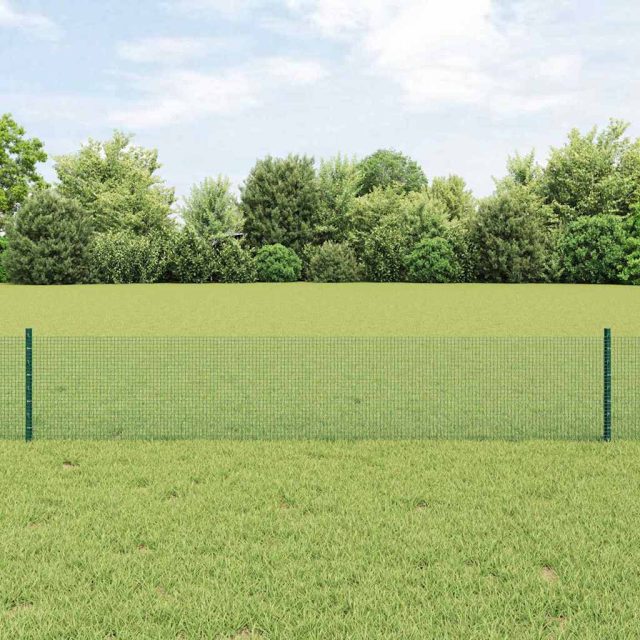 vidaXL Geschweißter Drahtzaun mit Pfosten 10 x 0,4 m Grün Netz