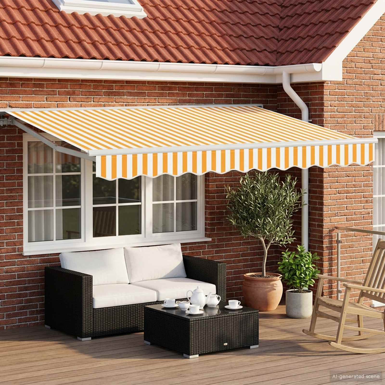 vidaXL Manuell einziehbare Markise Orange 3,5 x 2,5 m