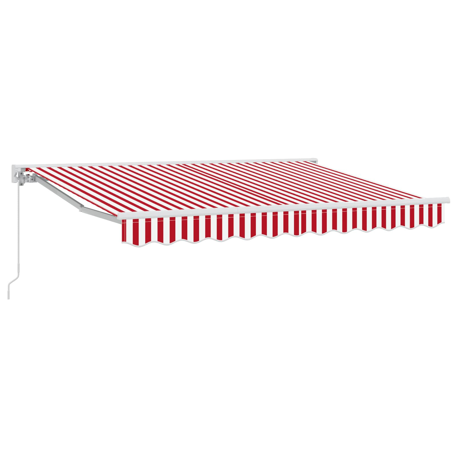 vidaXL Manuell einziehbare Markise Rot und Weiß 3,5 x 2,5 m