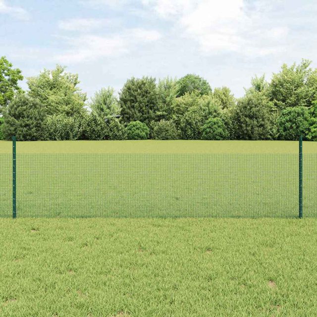 vidaXL Geschweißter Drahtzaun mit Pfosten 10 x 0,5 m Verzinkter Stahl