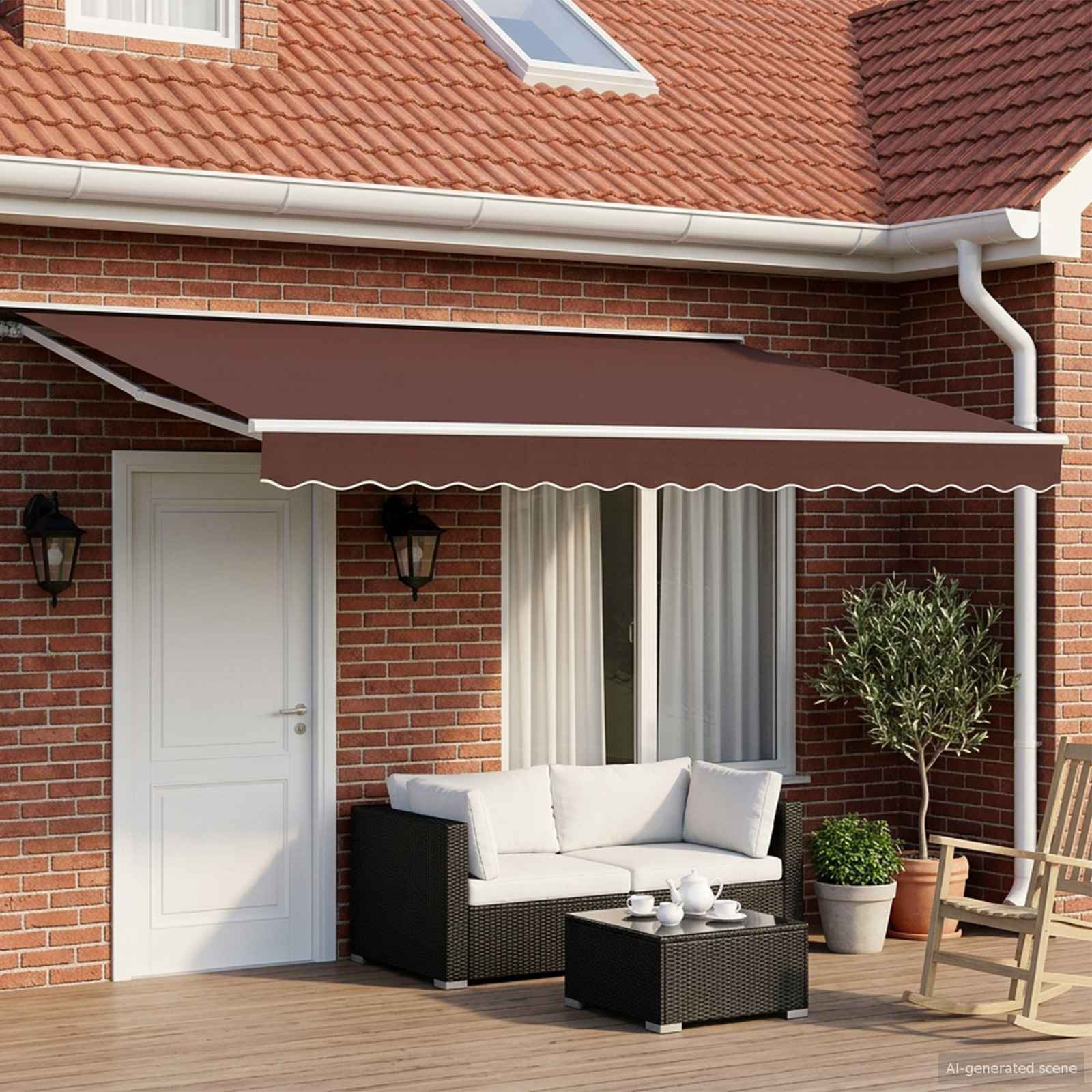 vidaXL Manuell einziehbare Markise Braun 4 x 3 m