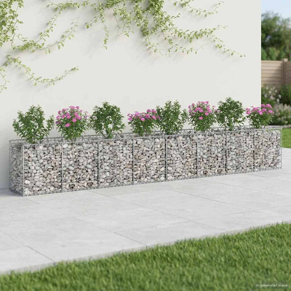 vidaXL Gabionen-Hochbeet 2 pcs Silber