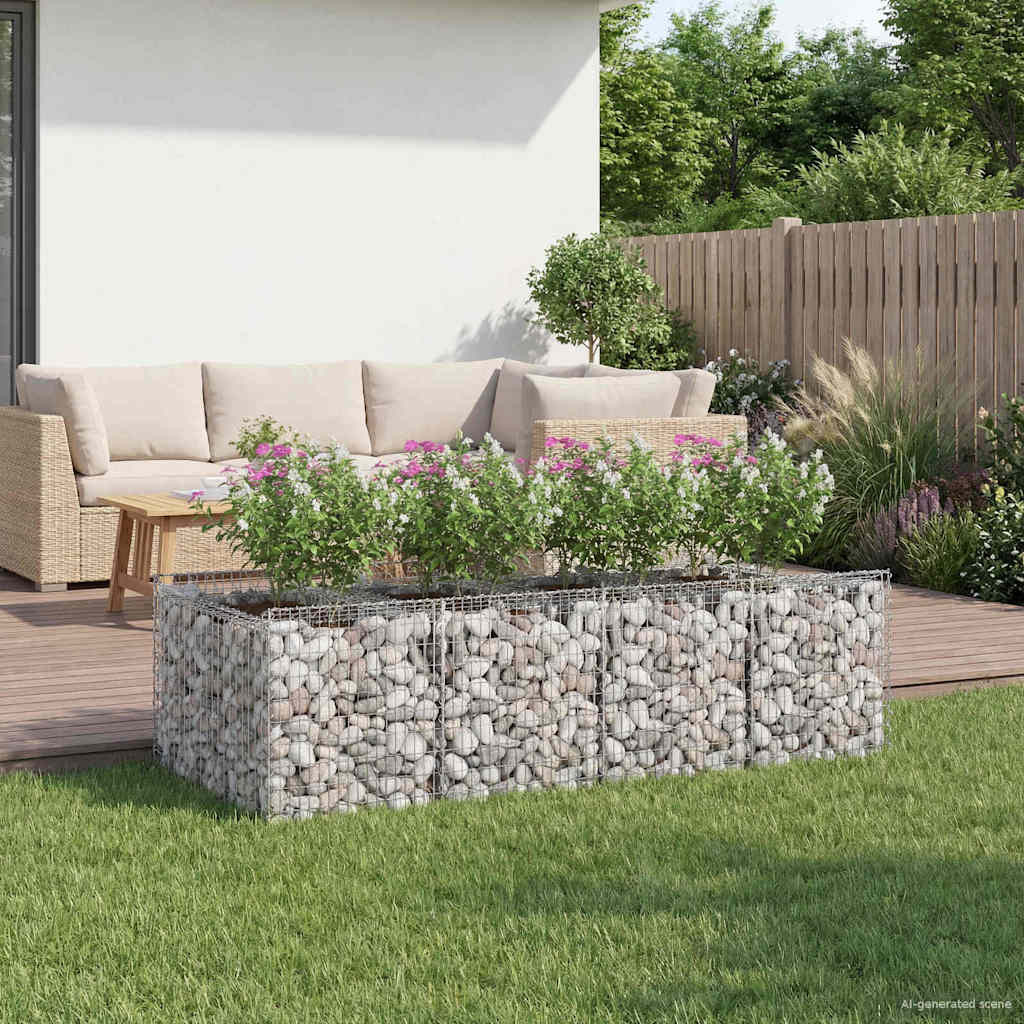 vidaXL Gabionen-Hochbeet 2 pcs Silber