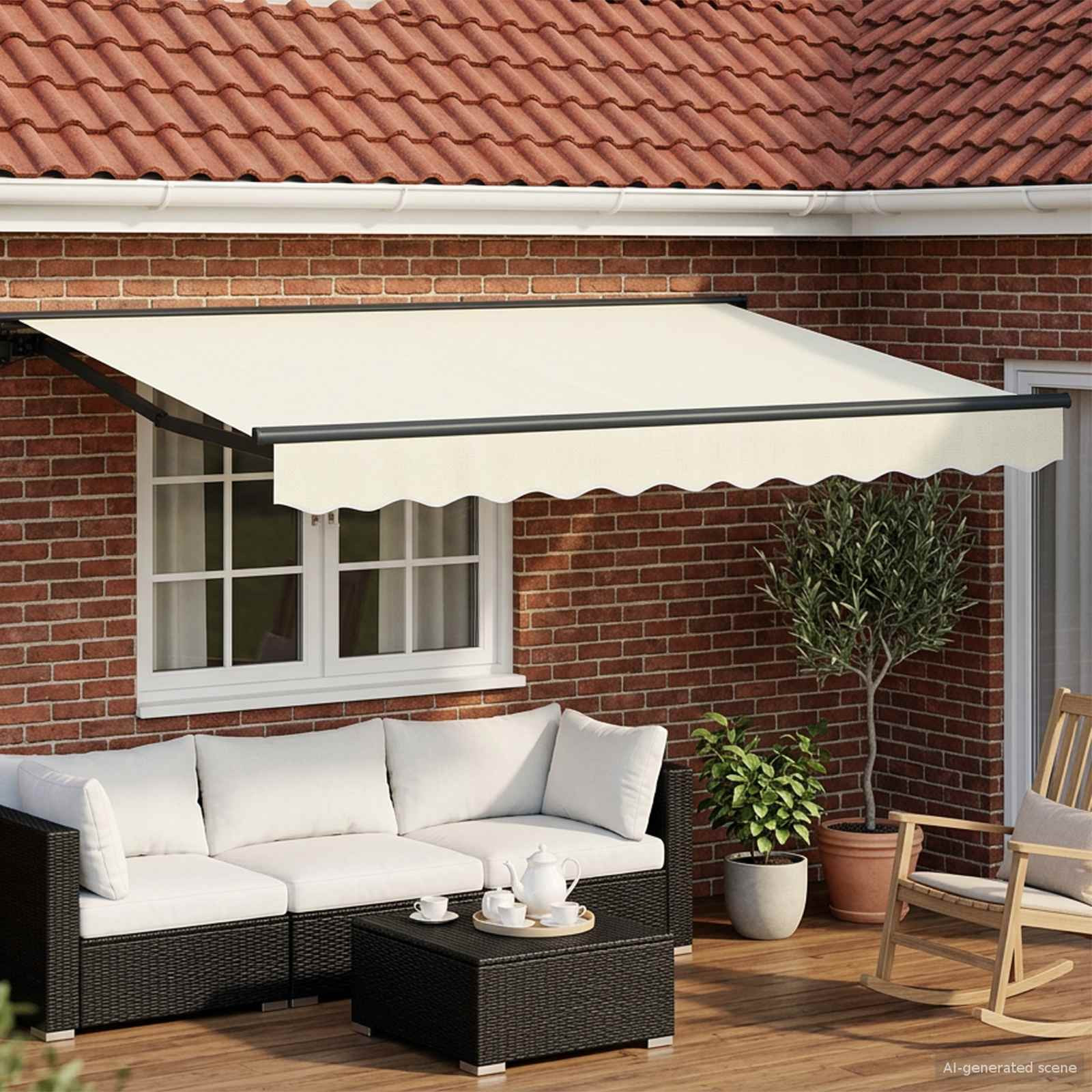 vidaXL Elektrische ausziehbare Markise Creme und Anthrazit 2,5 x 2 m