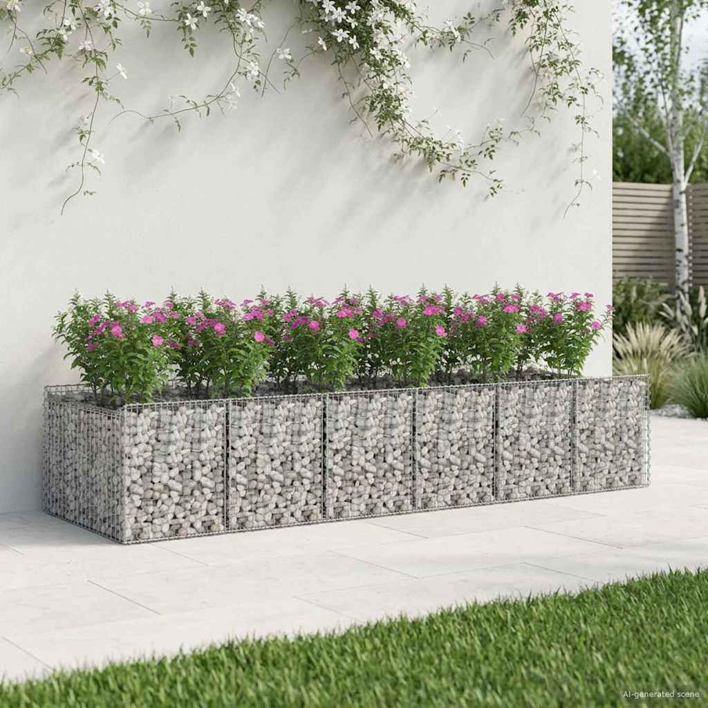 vidaXL Gabionen-Hochbeet 2 pcs Silber