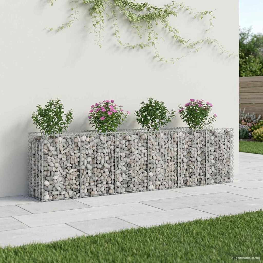 vidaXL Gabionen-Hochbeet 2 pcs Silber