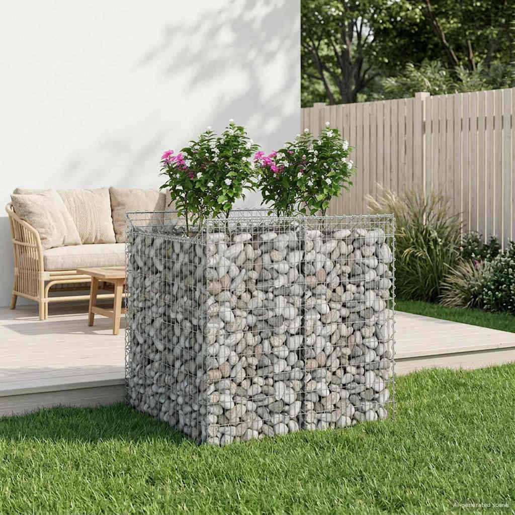 vidaXL Gabionen-Hochbeet 2 pcs Silber