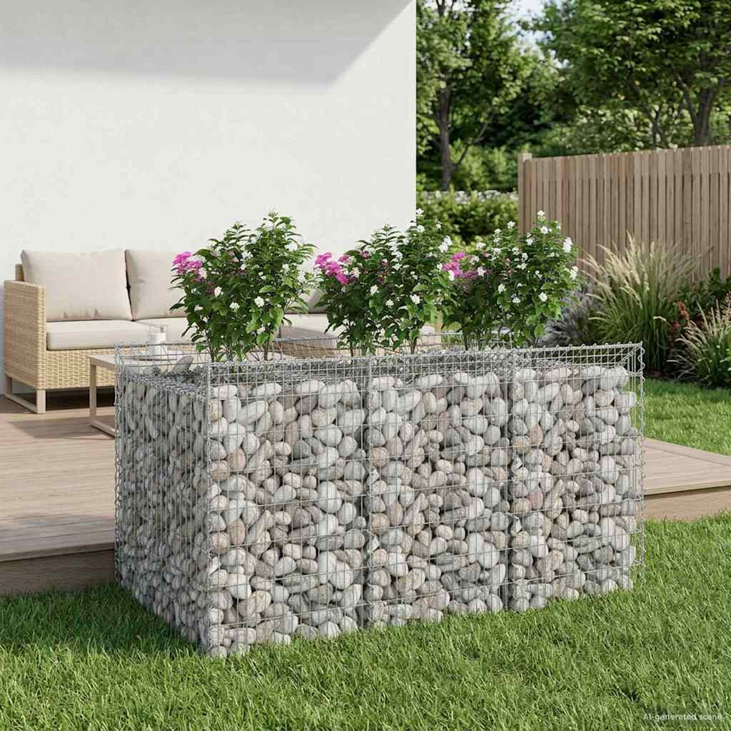 vidaXL Gabionen-Hochbeet 2 pcs Silber